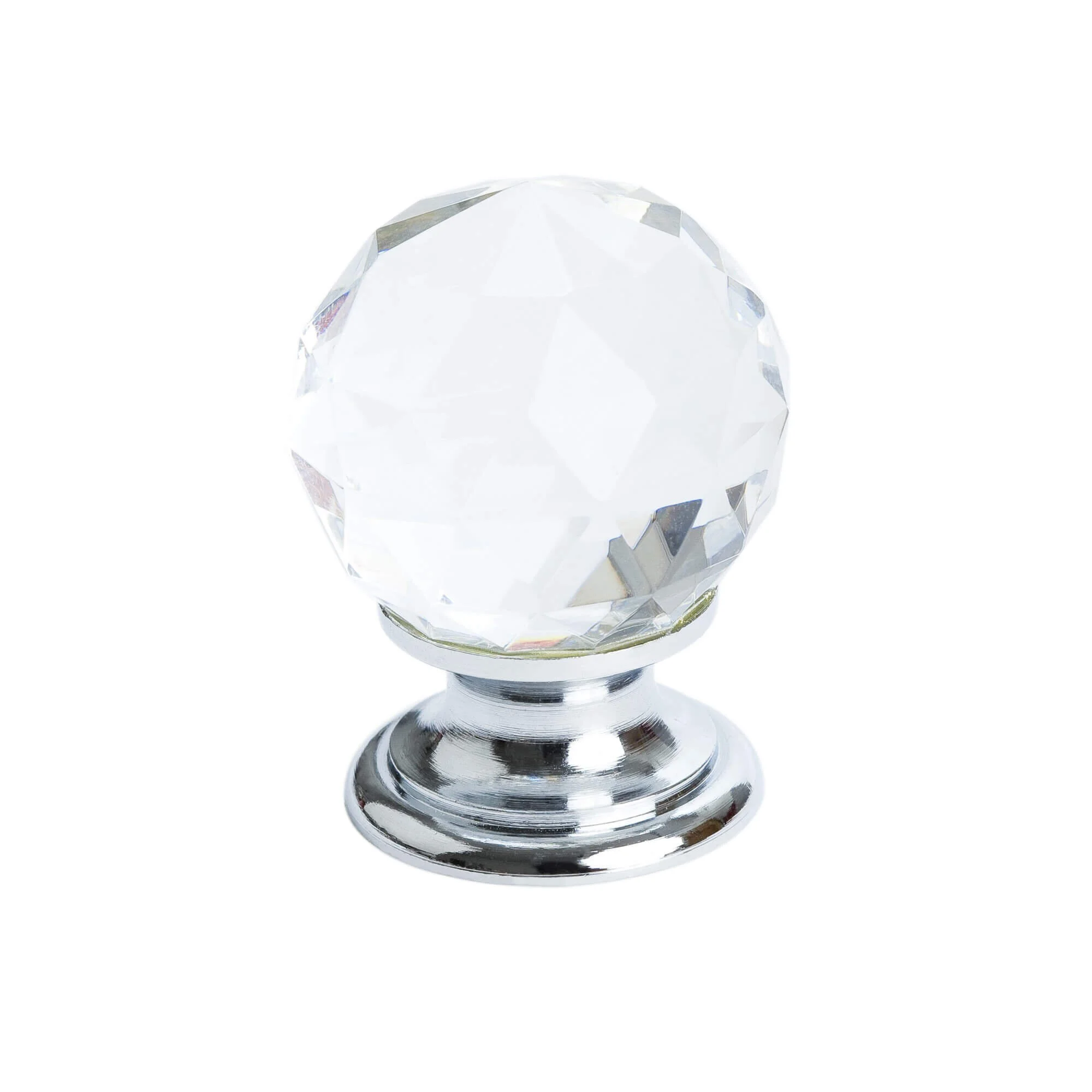 Europa Faceted Crystal Polished Chrome Knob 7042-926-C