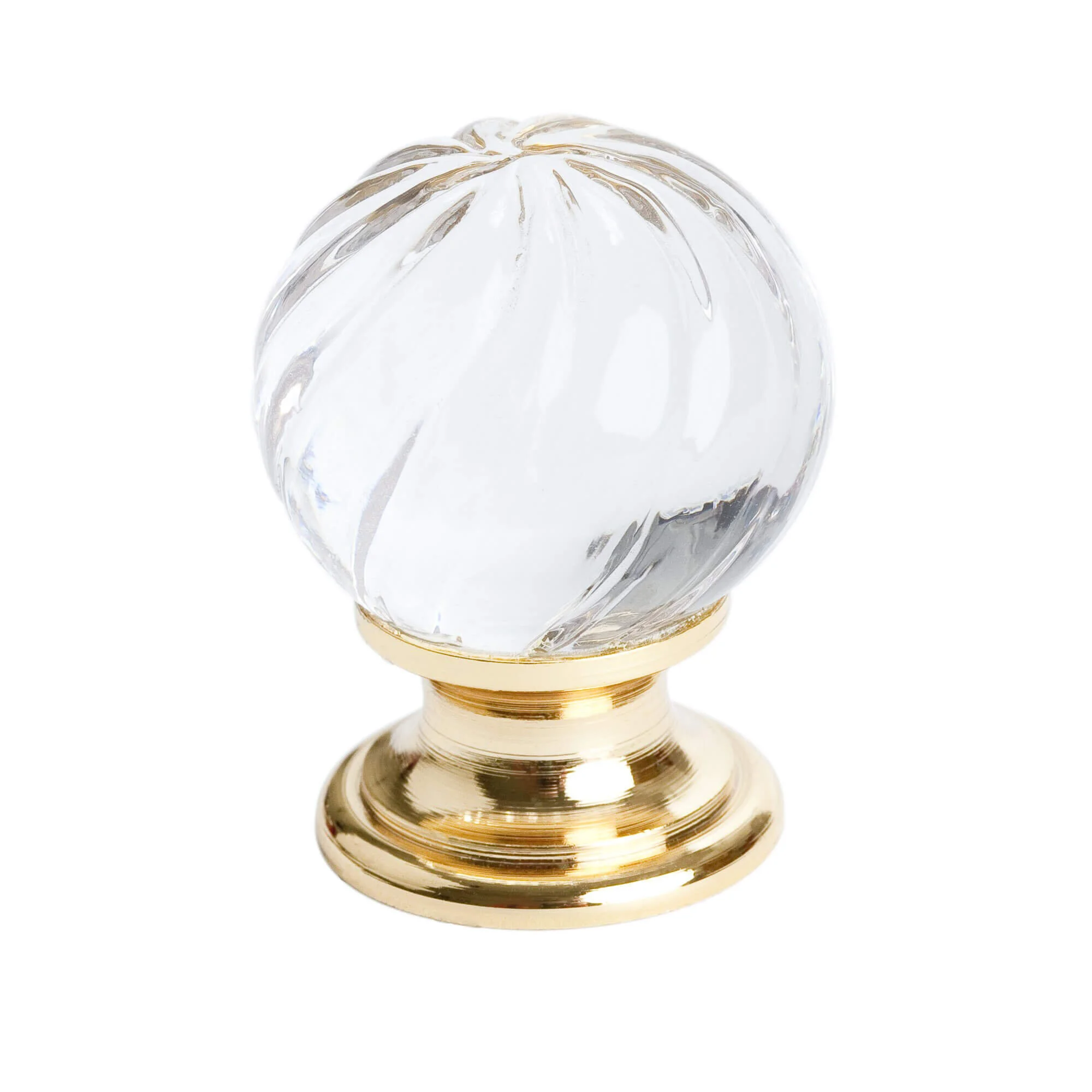 Europa Swirled Crystal Gold Knob 7031-907-C