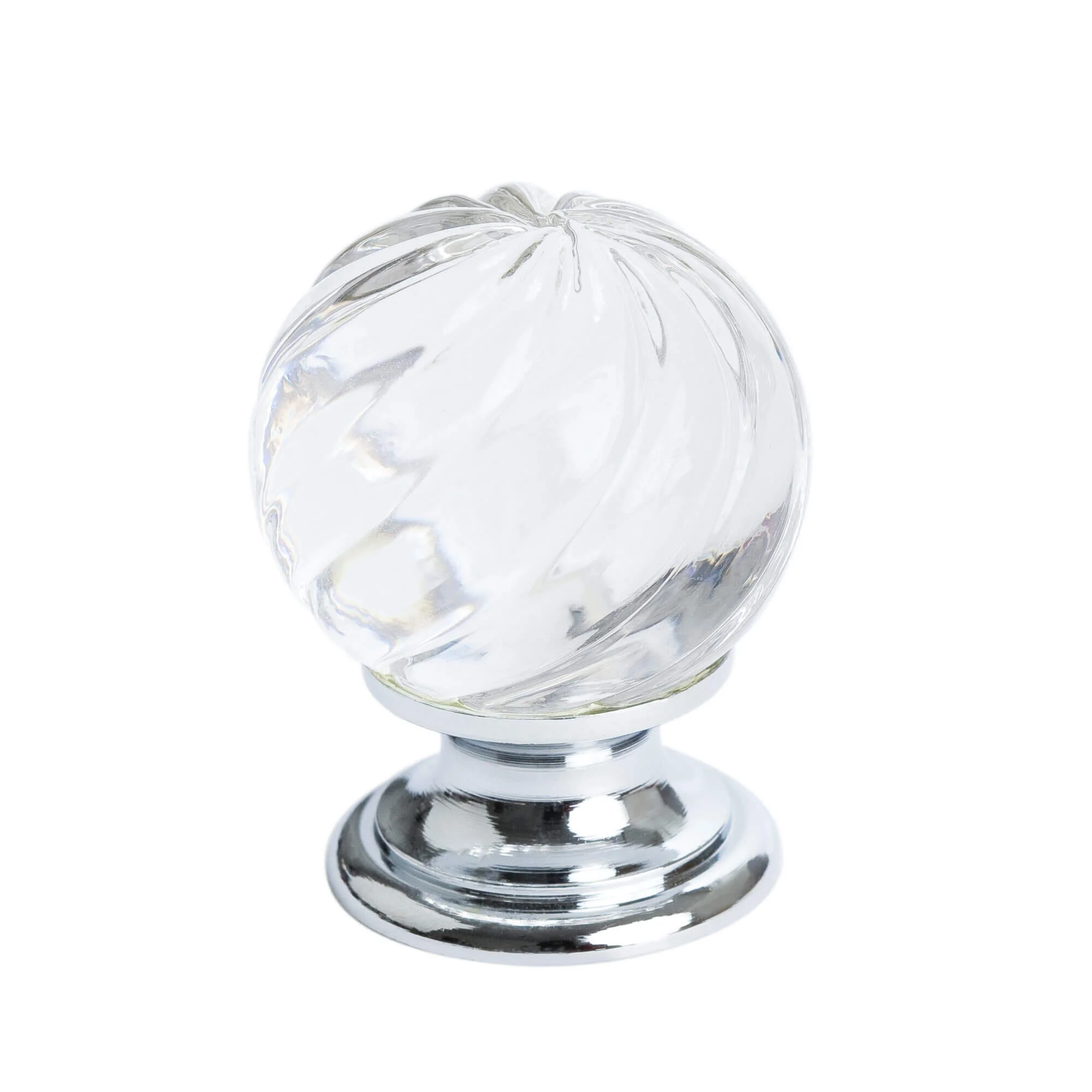 Europa Swirled Crystal Polished Chrome Knob 7032-926-C