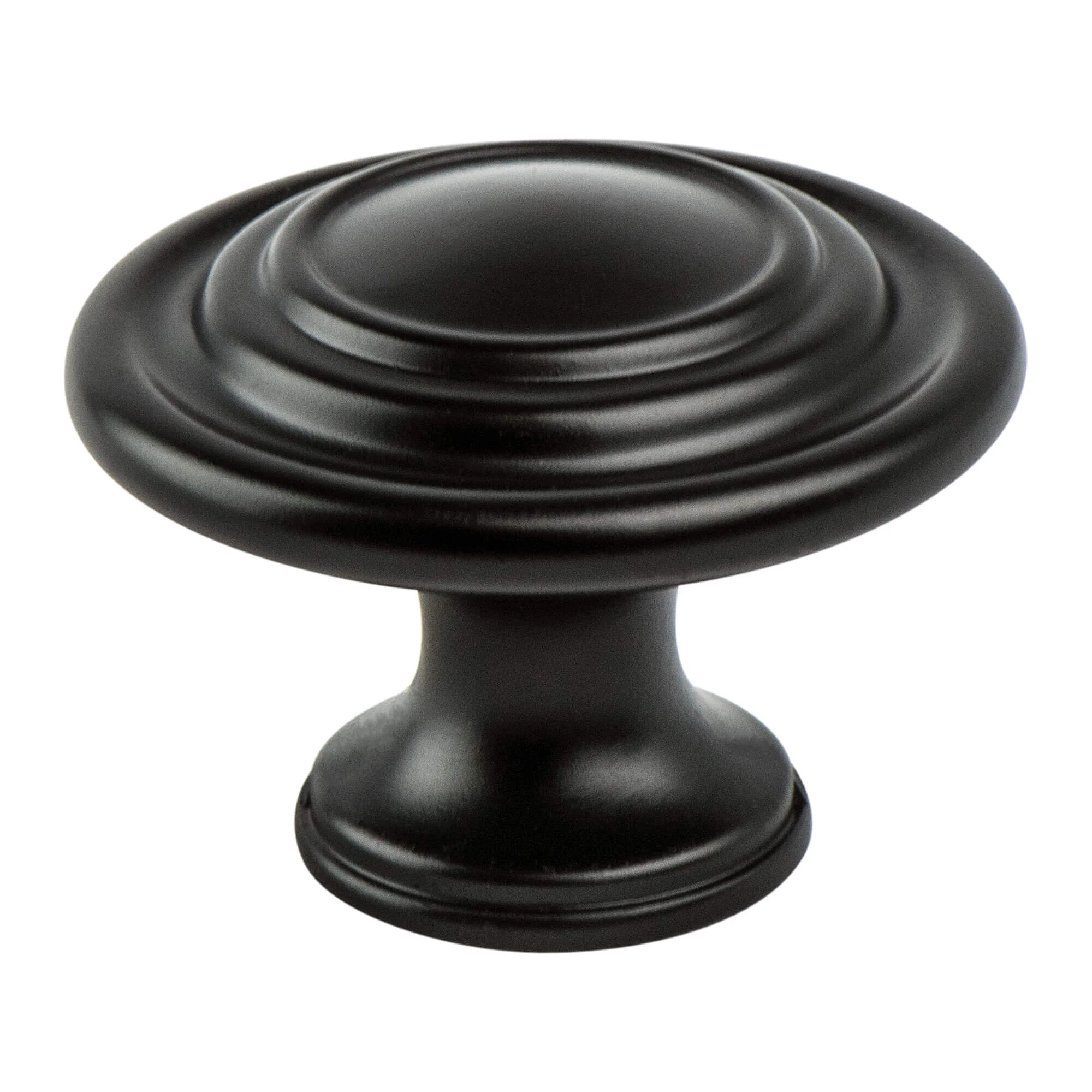 Traditional Advantage One Matte Black Round Knob 9021-1055-P