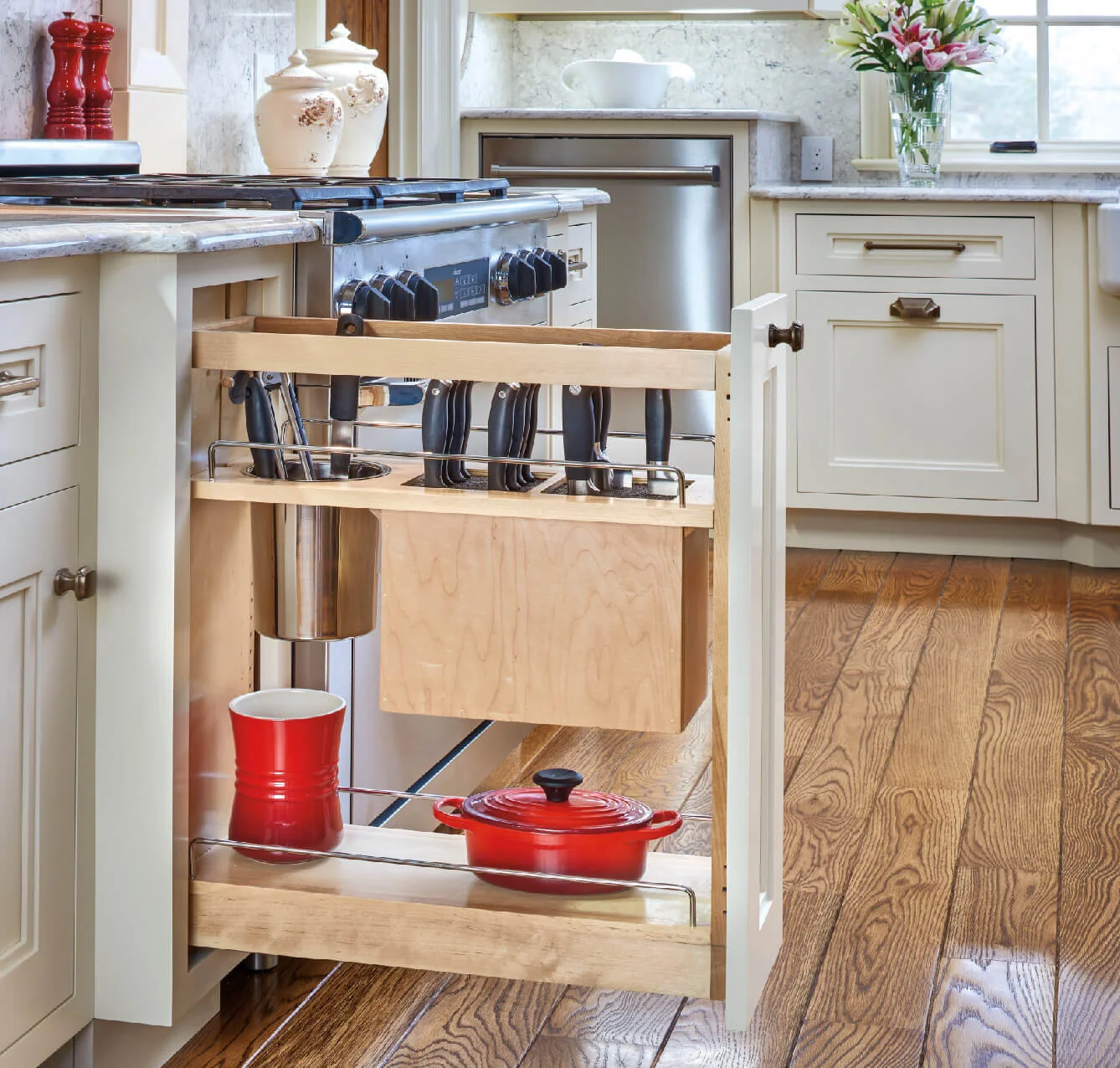 Knife Block and Utensil Bin