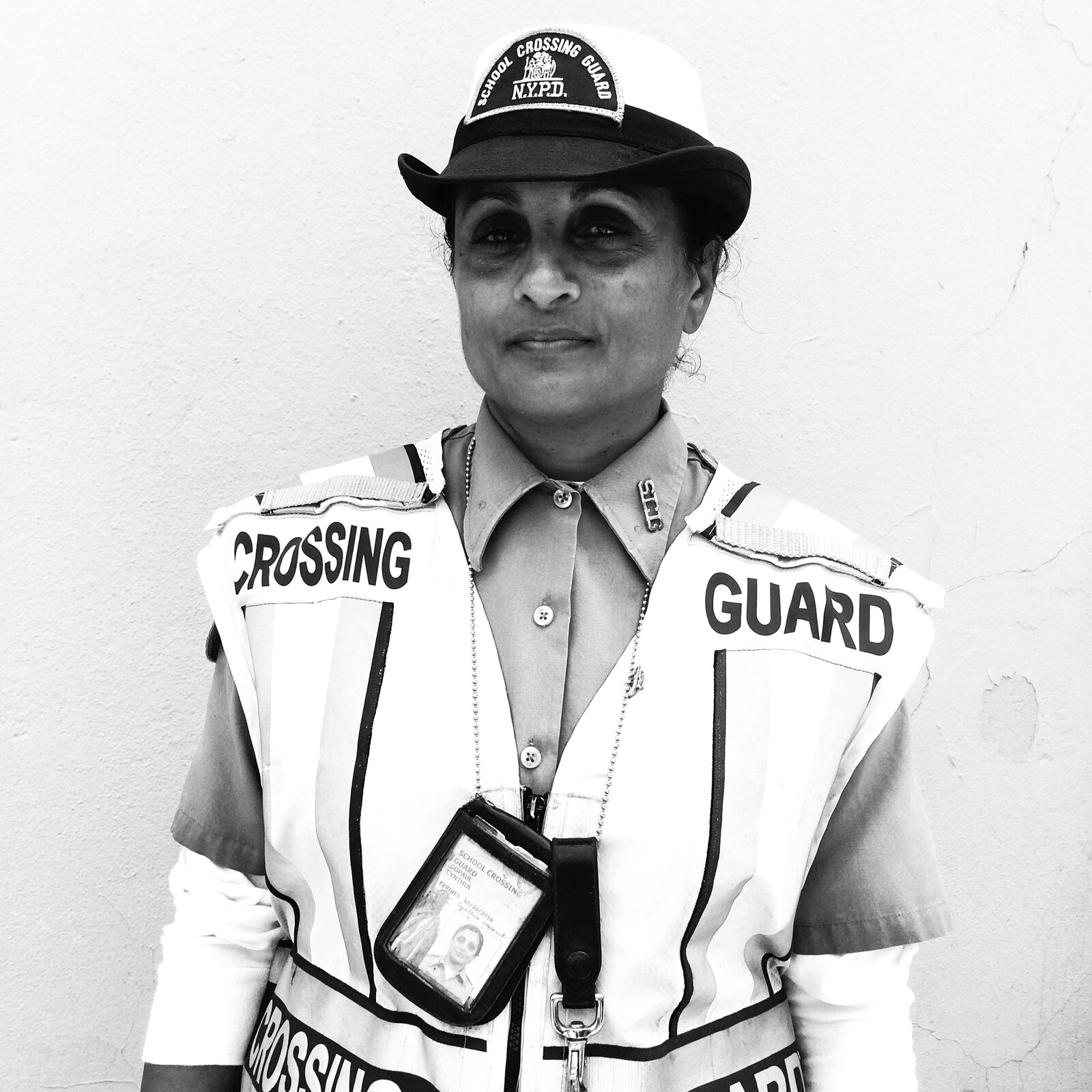 Cynthia, crossing guard. Greenpoint, Brooklyn. July 1st, 2015.