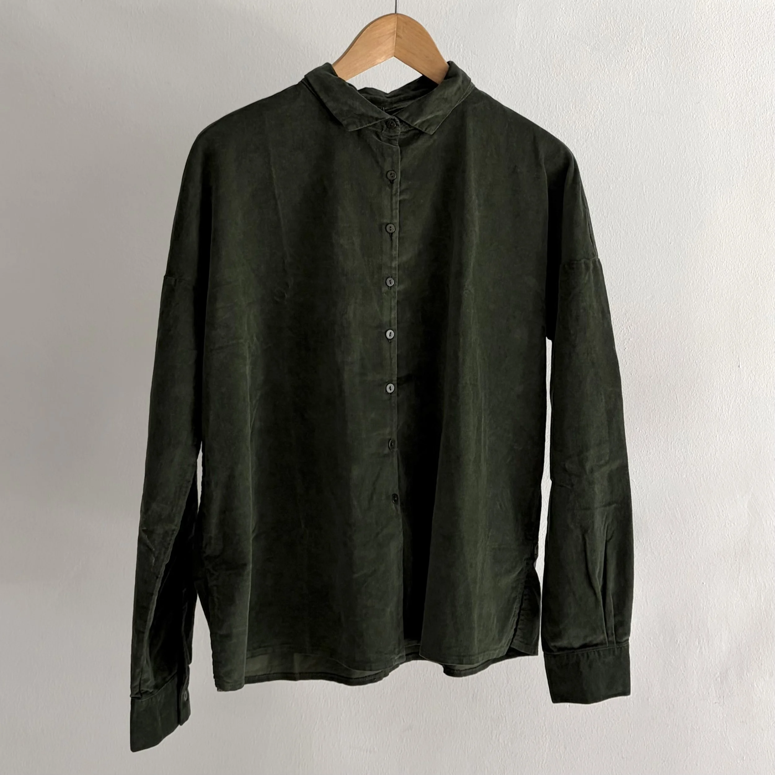 Short collar velvet shirt