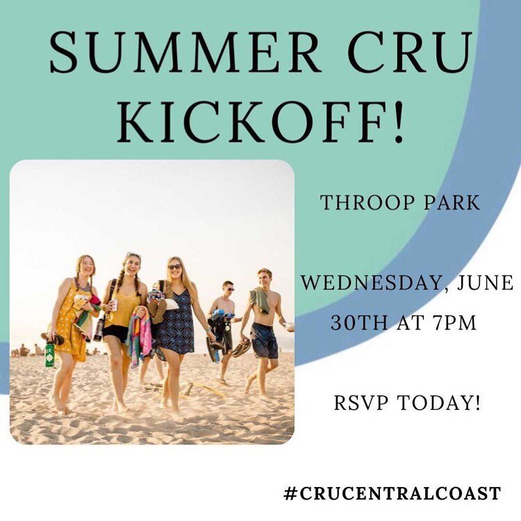 Repost from @crucalpolyslo
&bull;
Join us for a SUMMER CRU KICK-OFF DINNER at Throop Park on Wednesday, June 30th at 7pm!!! 

We would LOVE to see you all so just head to the link in our bio to RSVP &amp; we will see you THEN!!!