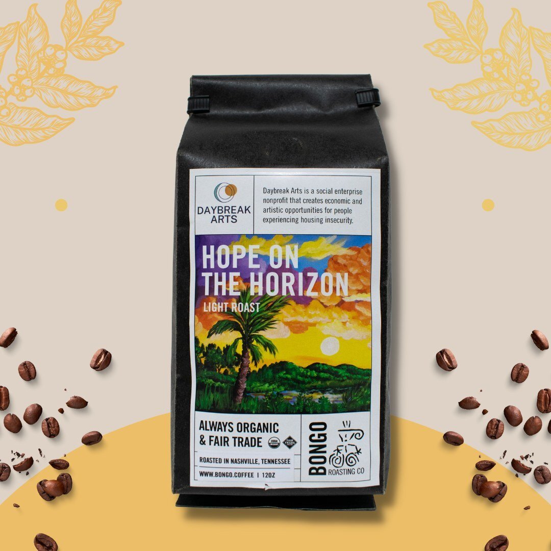 Support Daybreak Arts with Bongo Java coffee☕🌞

We&rsquo;ve partnered with @bongoroastingco to offer you our custom-label coffee: Hope on the Horizon Light Roast! 20% of all coffee sales from our fundraising page goes directly to Daybreak Arts! 

St