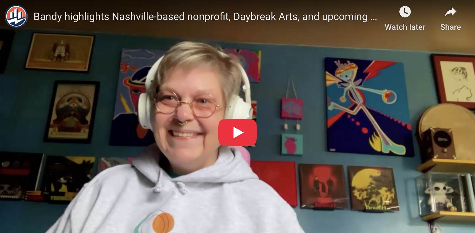 IN THE NEWS: Bandy highlights Nashville-based nonprofit, Daybreak Arts, and upcoming solo art show, "Liminoid AI"