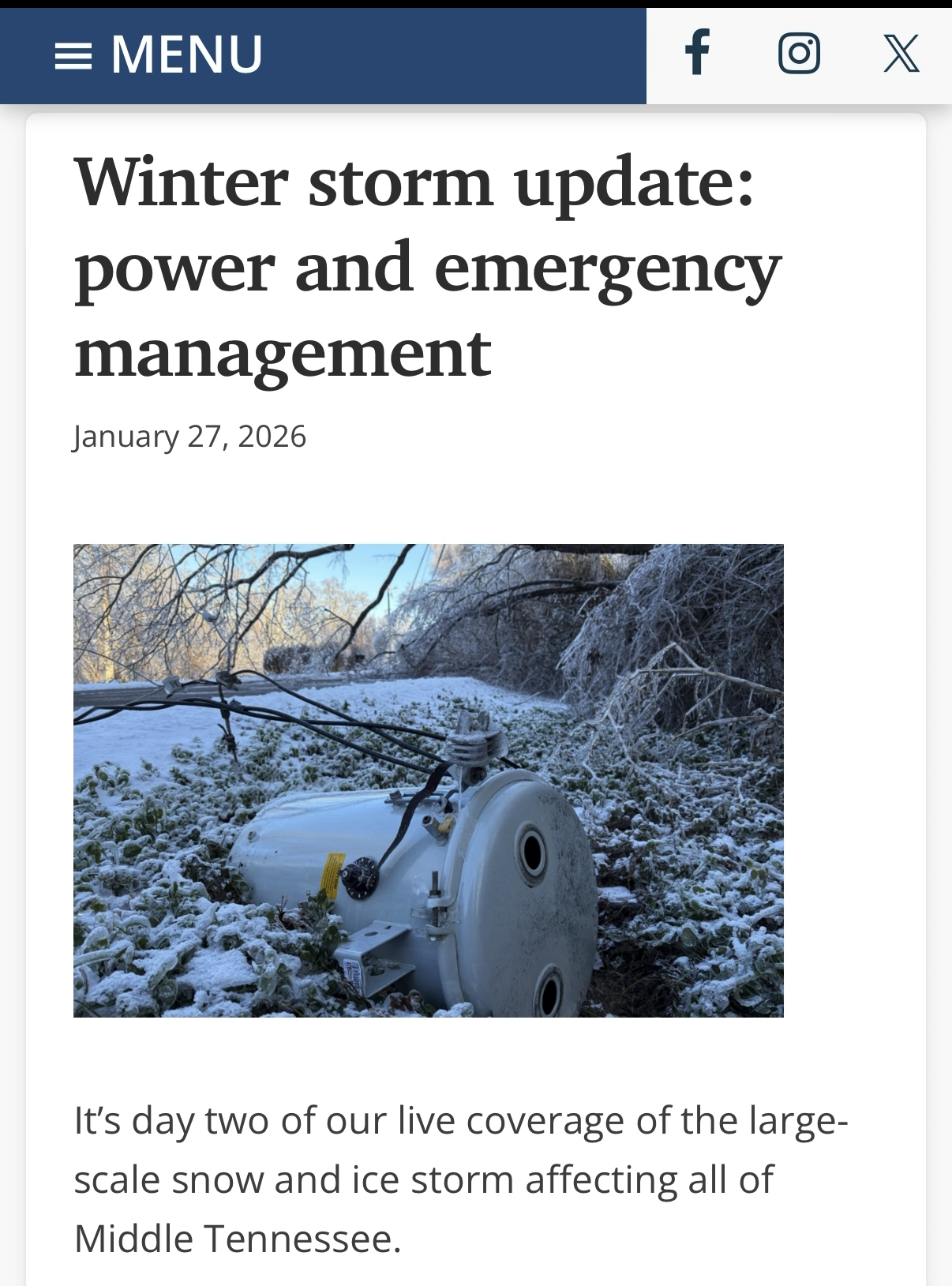 IN THE NEWS: WPLN Radio—Ellie Kane Interviewed about Nashville Power Outages