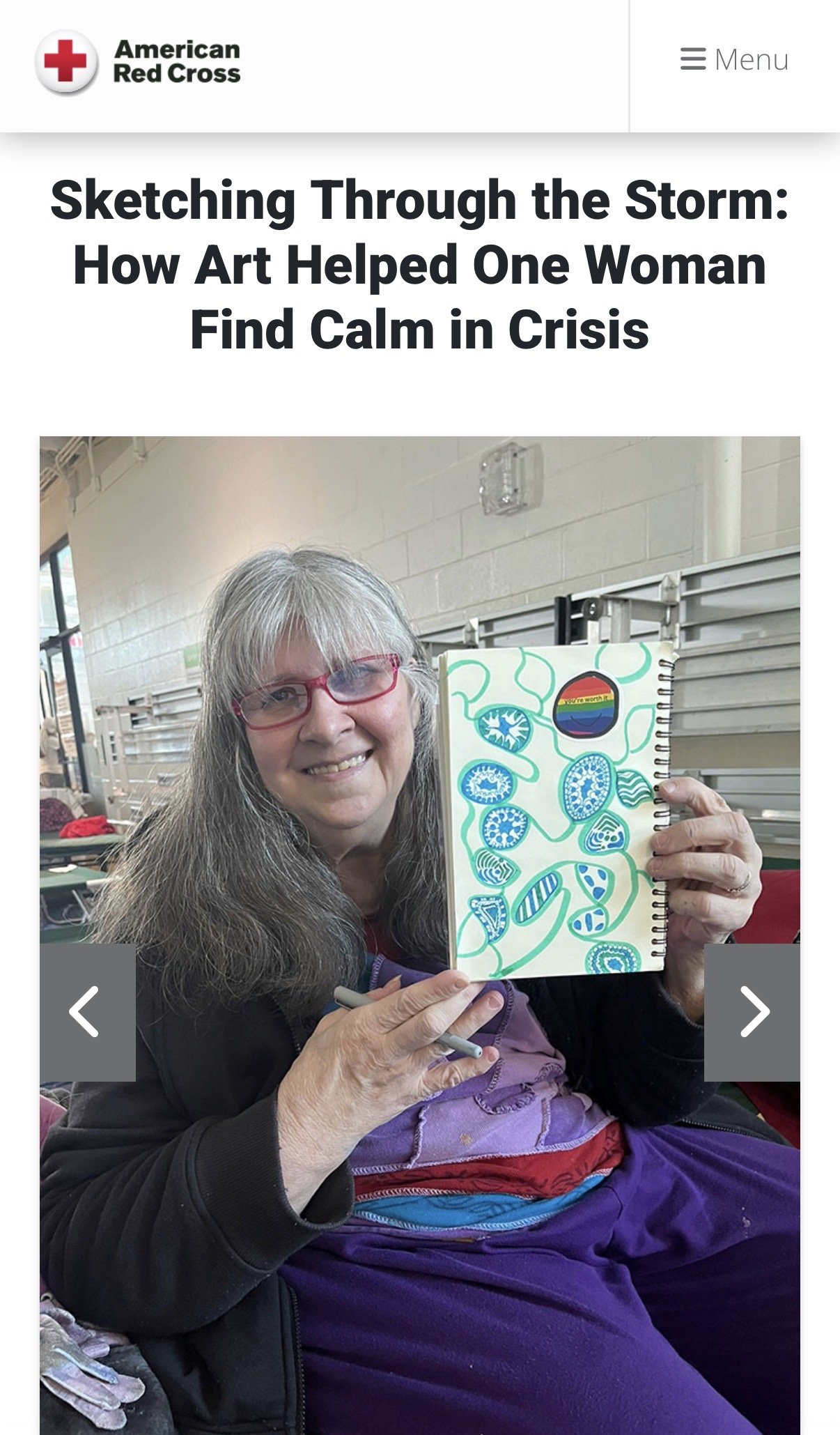 IN THE NEWS: American Red Cross—Sketching Through the Storm: How Art Helped One Woman Find Calm in Crisis