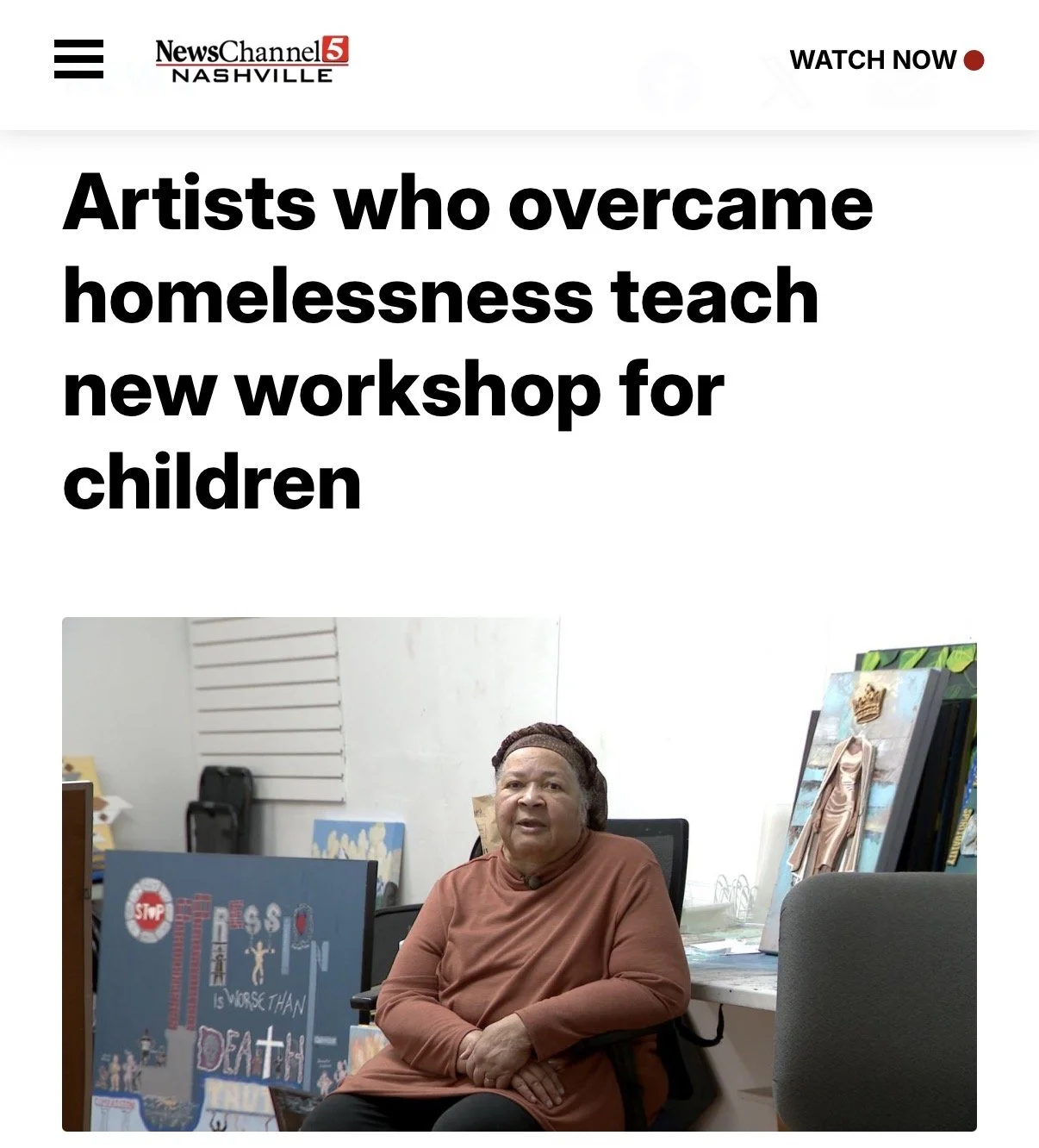 IN THE NEWS: NewsChannel5—Artists who overcame homelessness teach new workshop for children