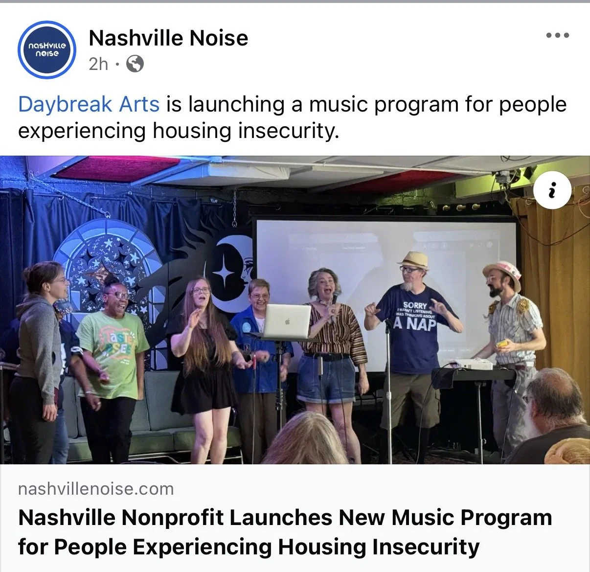 IN THE NEWS: Nashville Noise—Daybreak Arts Launches New Music Program for People Experiencing Housing Insecurity