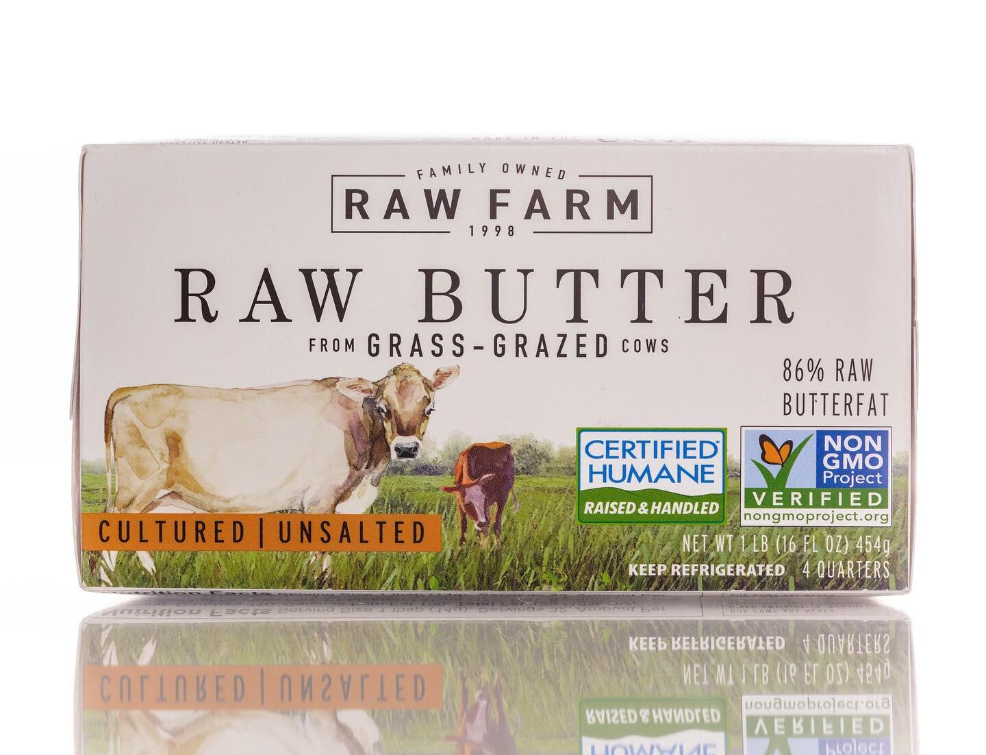 Raw butter is truly better. Oh it is so yummy and healthy. 🥰 

RAW FARM Raw Butter is rich in heart-healthy Omega-3 fatty acids, CLA, &quot;X Factor &quot;, vitamins, and minerals. Made from cold-churned Heavy Raw Cream with no coloring ever added. 