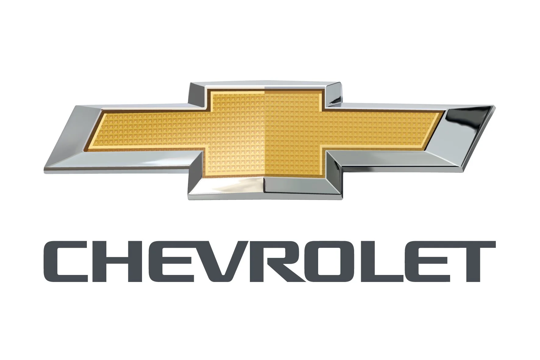Chevrolet logo with gold bowtie and text