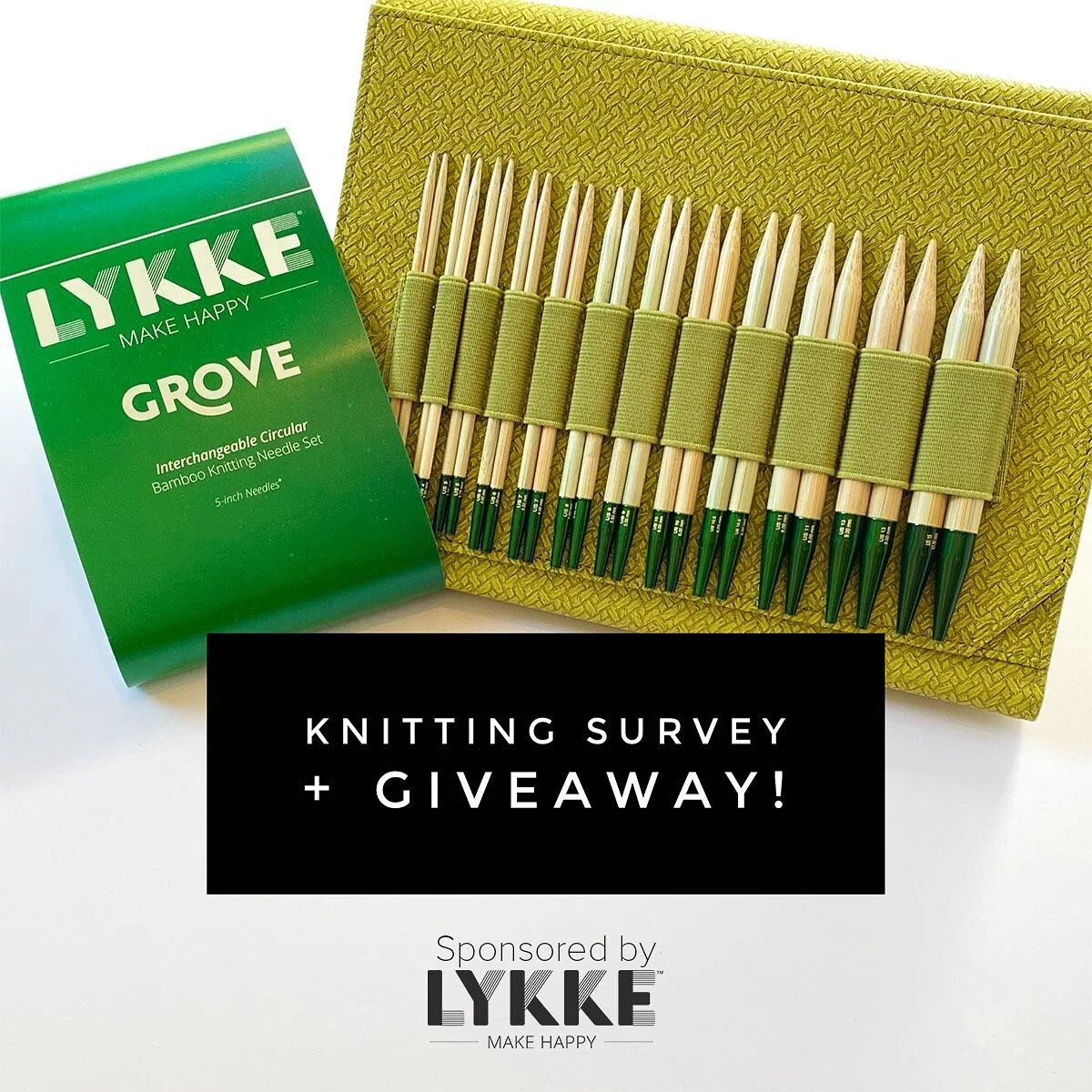 Another great needle set giveaway is coming your way! This one features a set (US3-15) of #lykkeneedles from their new Grove line valued at $110. A winner will be drawn on November 25. 

Made of enriched bamboo that look just as pretty as they functi