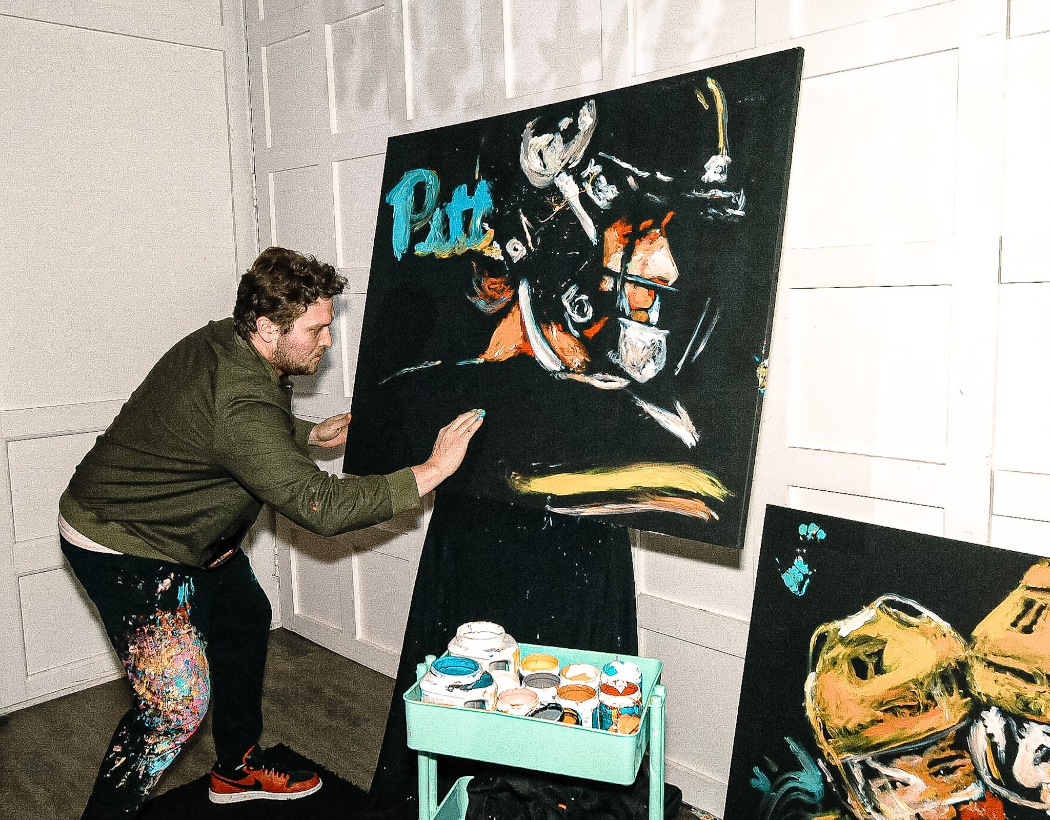 Cody Sabol painting Kenny Pickett