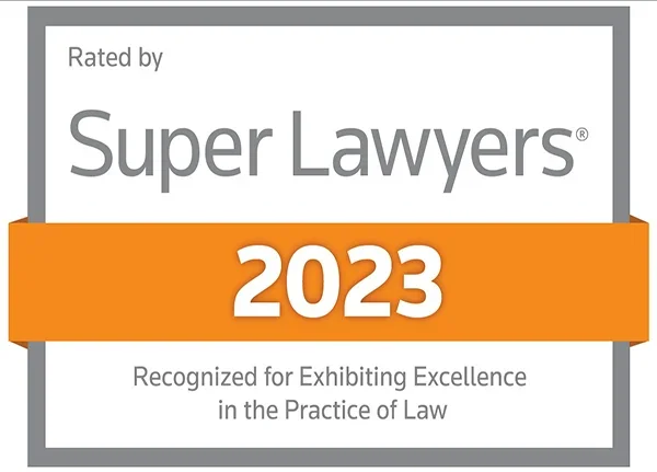 Super Lawyers 2023 award badge recognizing excellence in law practice.