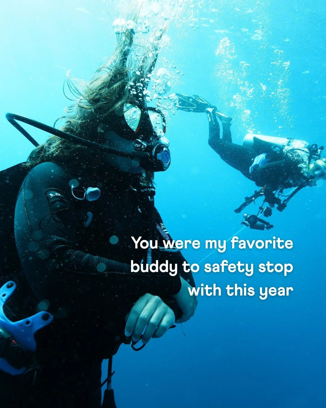 Those 3 minutes always hit different with the right buddy by your side.
From bubble rings to silly signals, thanks for waiting it out with us all year long.

Tag your favorite dive buddy

#divewithbuddy #divebuddies #scubadiving #oceanlife