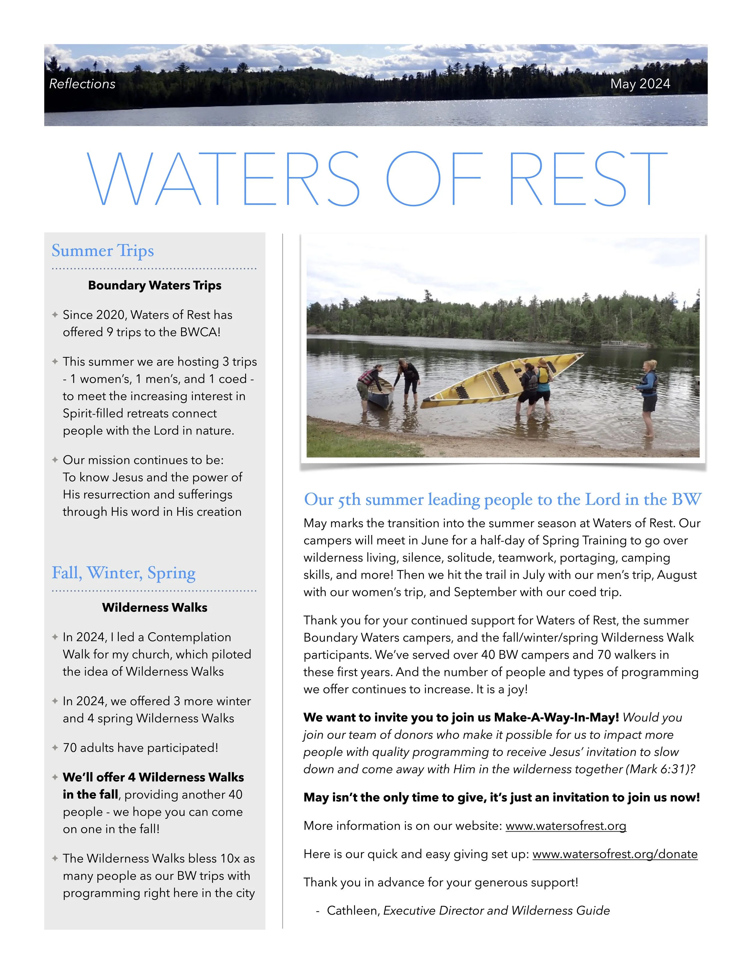 May 2024 - Testimony from wilderness walker