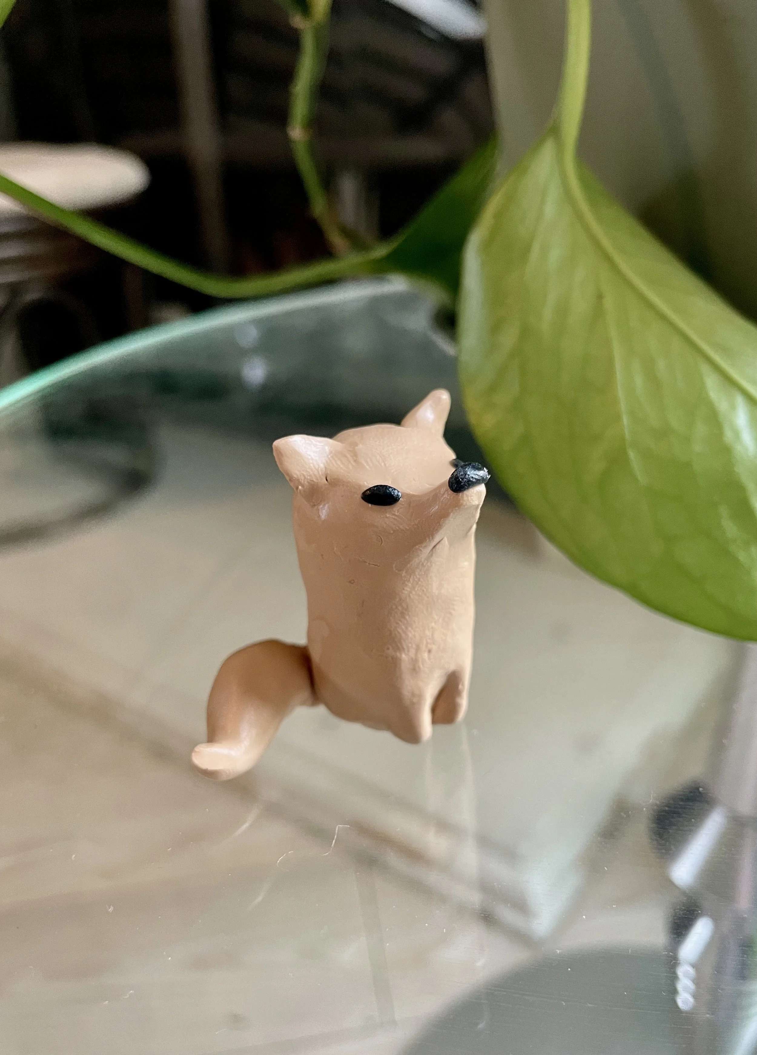 Coyote - Sculpted in Polymer Clay, coated in polyurethane finish