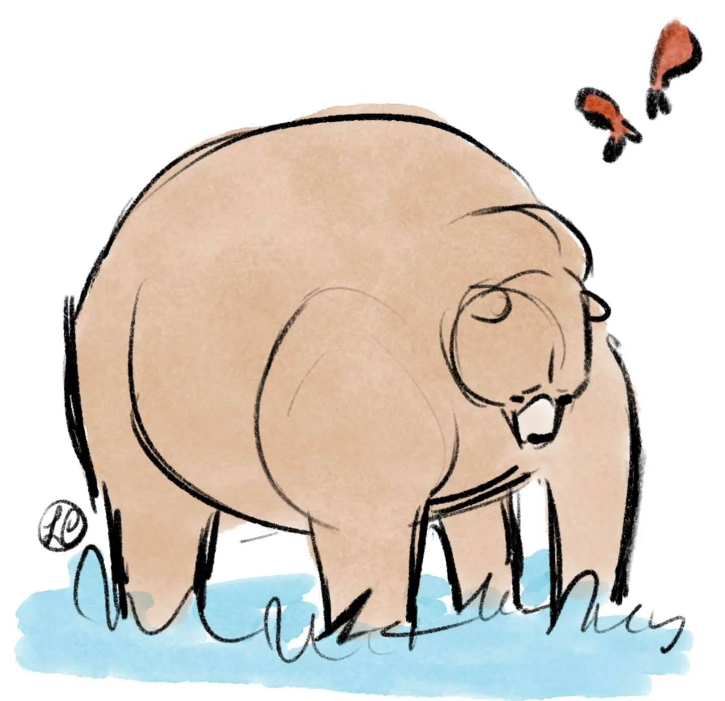 That feeling when you&rsquo;re waiting for the salmon to show up 🐻 🍣 🌊 
#fatbearweek #nationalparkservice #storyartist #storyboardartist #illustration #procreate