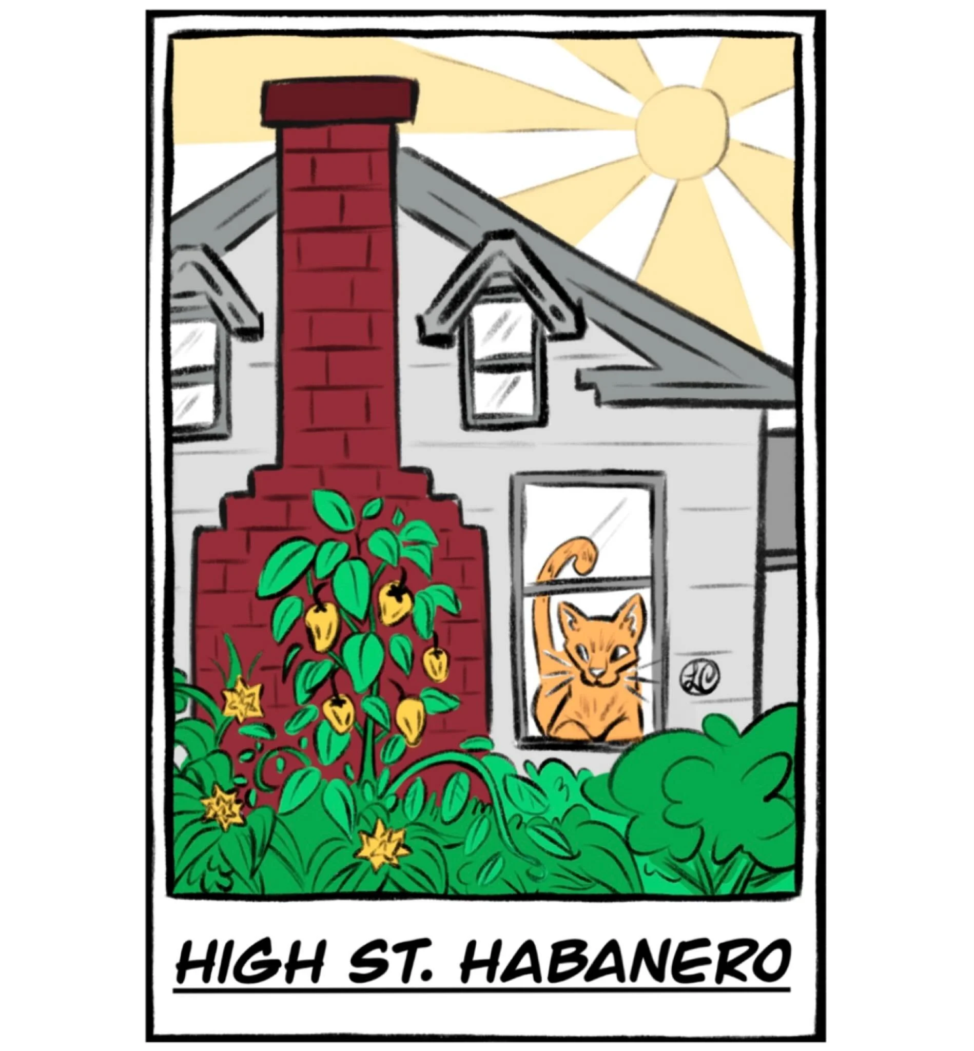 Here's a label I made for my friend's homemade hot sauce🔥 (which was also my Christmas present😋)