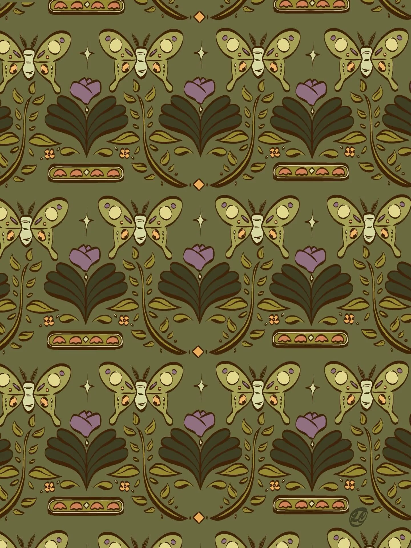 Trying my hand at some patterns! 🐛🌿🪷