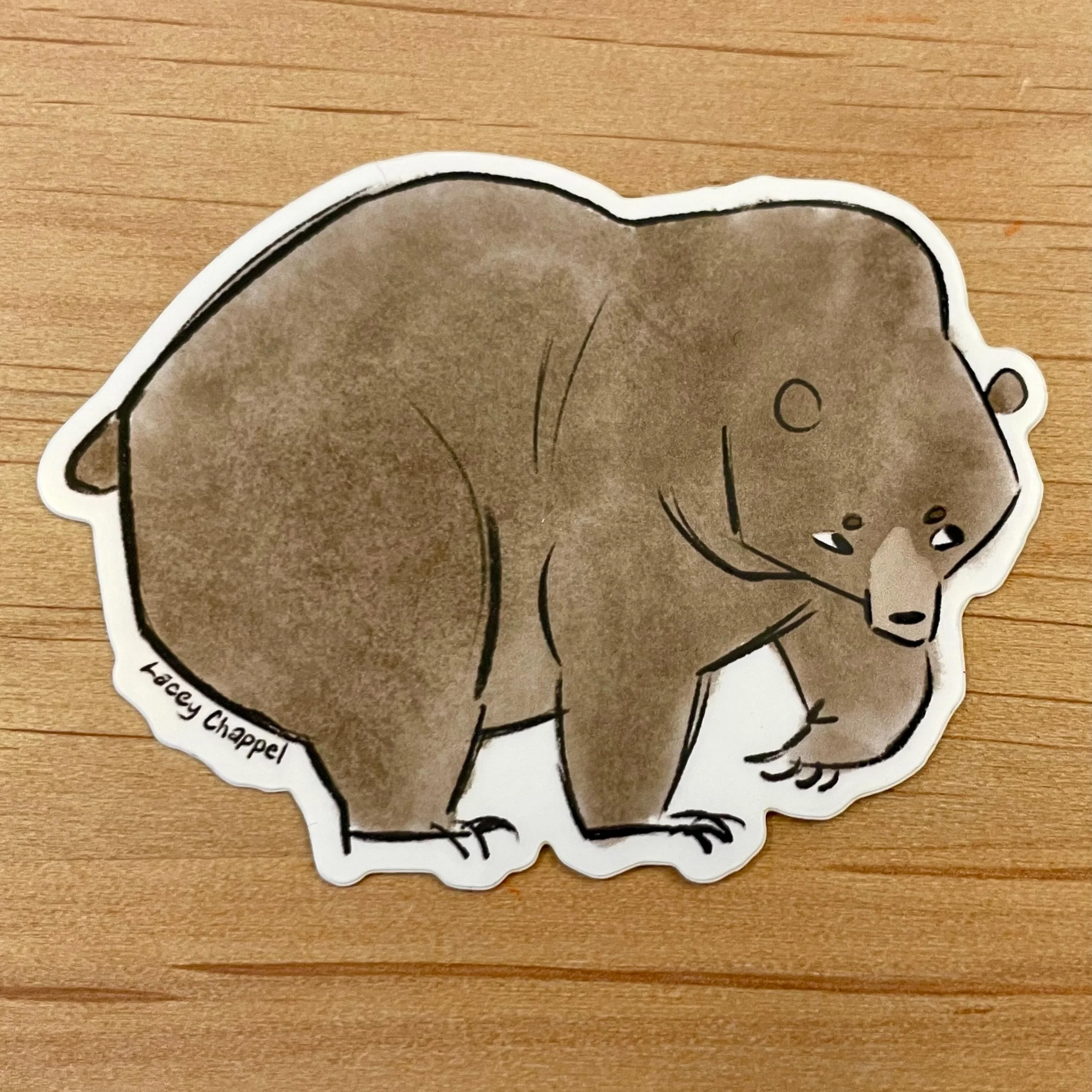 Holly shyly asks for your garbage. She is also available as a vinyl sticker in my Etsy shop! Link in bio #stickers #fatbearweek #artistsoninstagram #procreate #nationalparks
