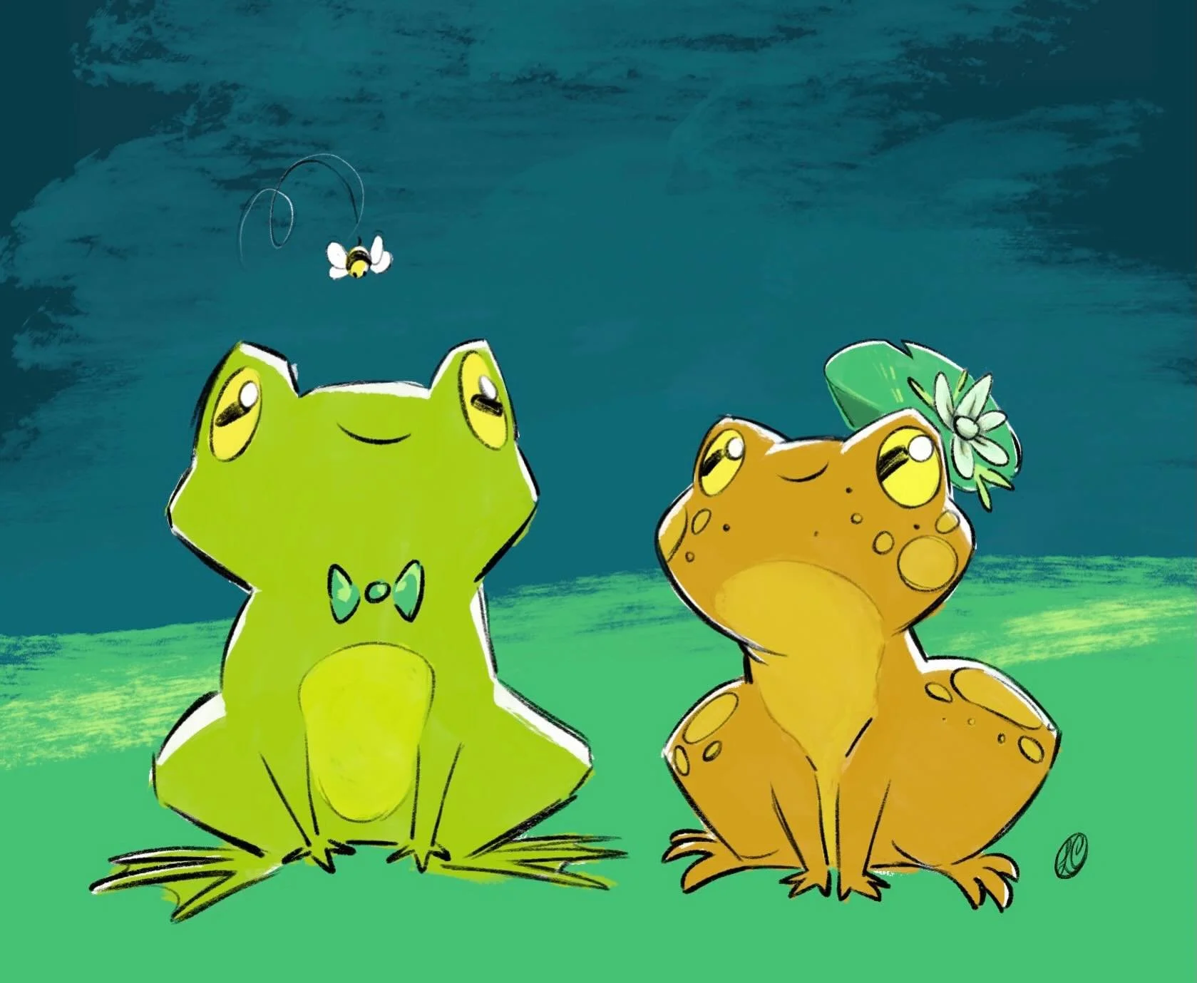 My and my partner if we were a frog and a toad 🐸 ❤️ 

#frogs #frogart #illustration #artistsoninstagram #wildlifeillustration