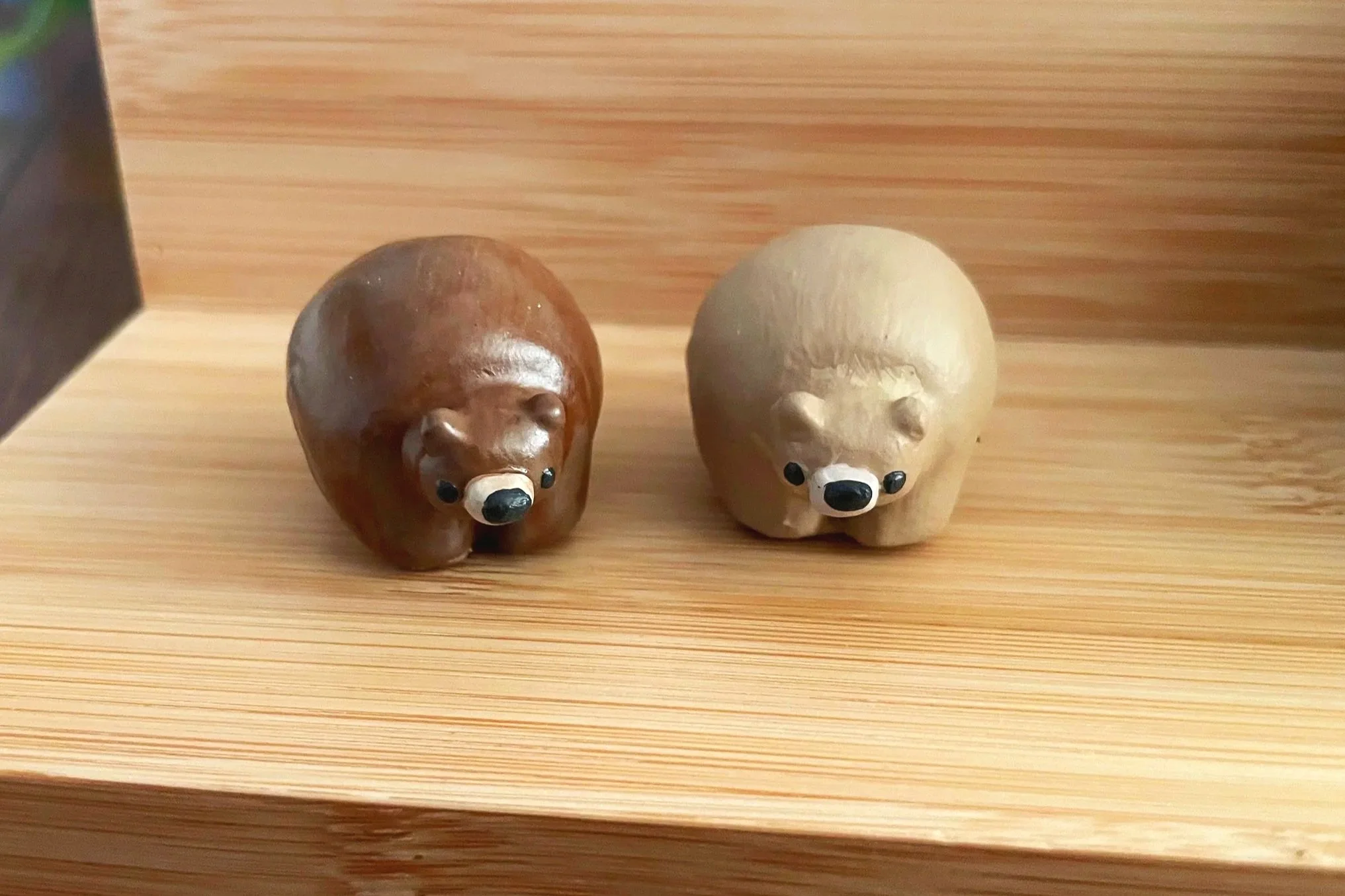 Black Bears - Sculpted from polymer clay, cast in resin, painted with acrylic, coated in polyurethane finish