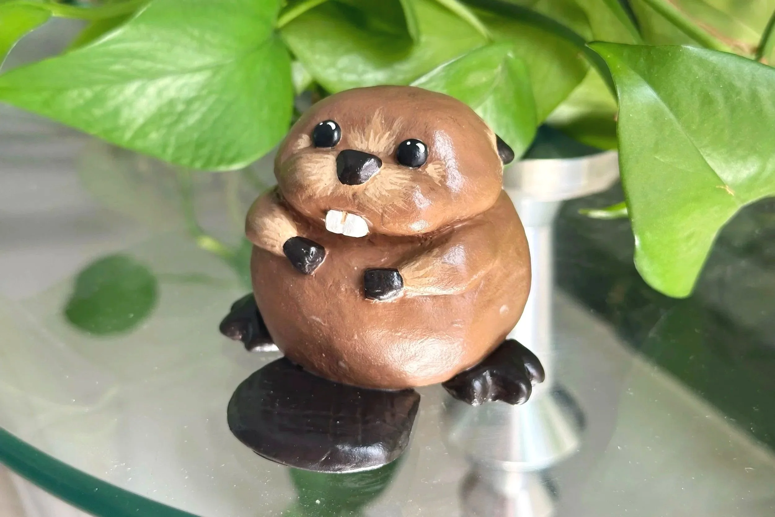 Oakey the Beaver - Sculpted from polymer clay, cast in resin, painted with acrylic, coated in polyurethane finish