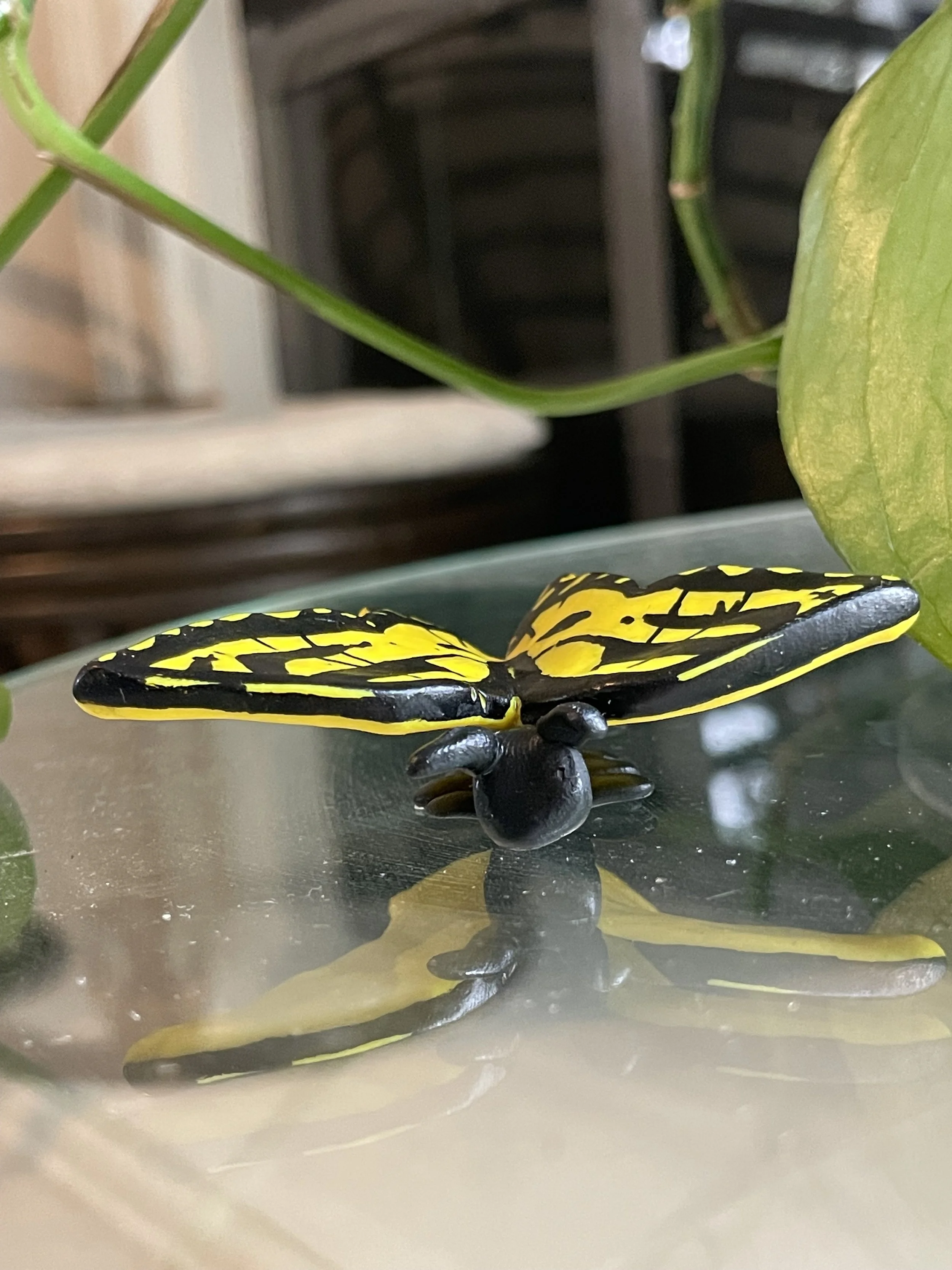 Western Tiger Swallowtail - Sculpted in Polymer Clay, some acrylic paint accents, coated in polyurethane finish
