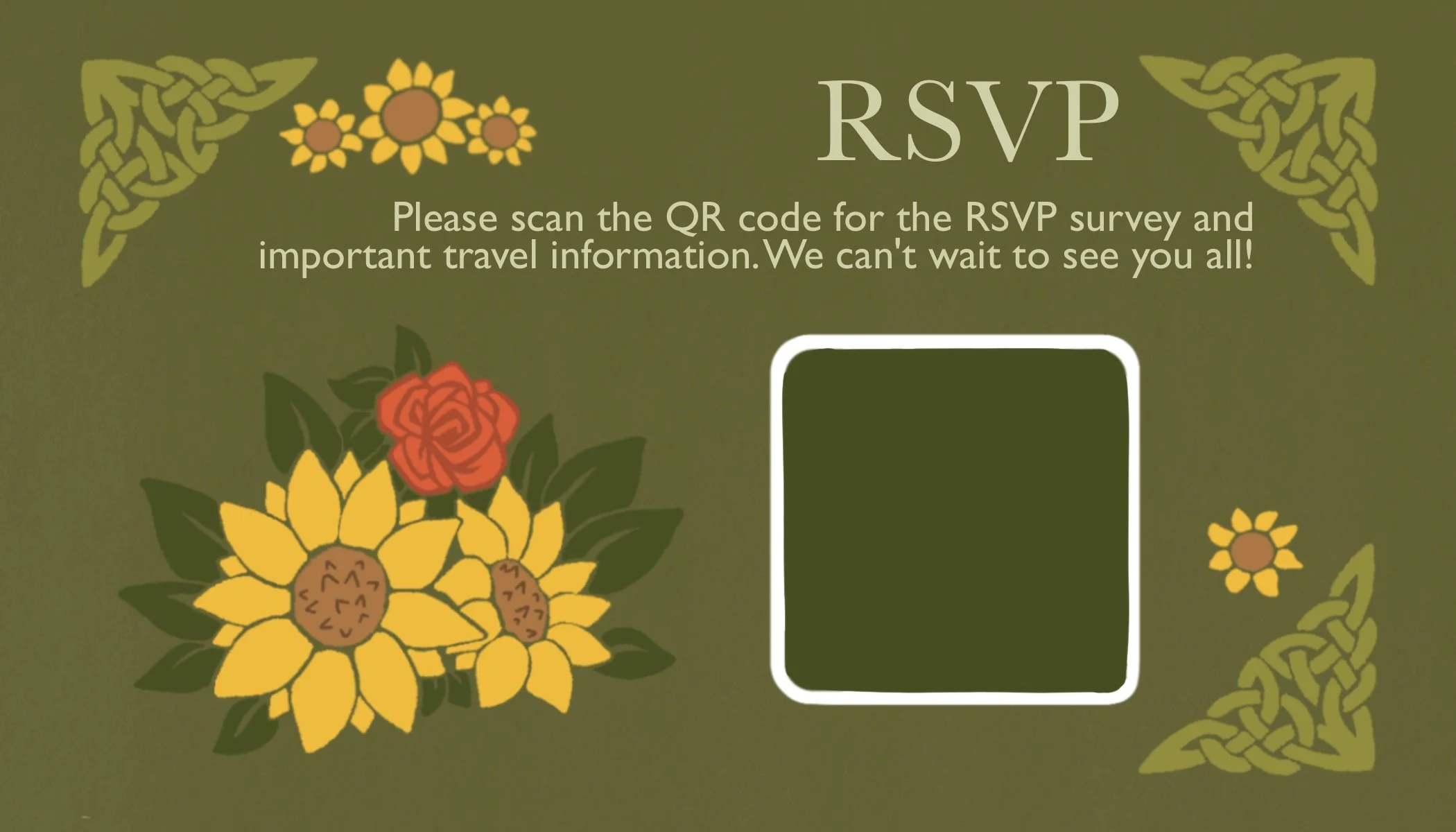 Wedding Invitation RSVP Card (information greyed out for privacy concerns)