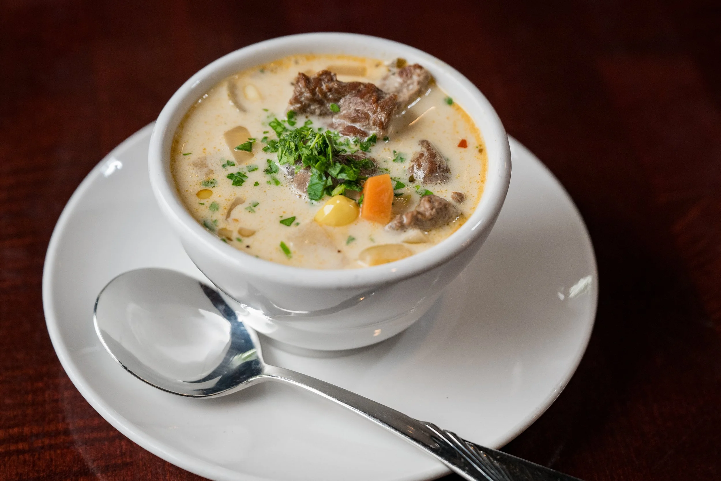 Sweet Corn & Steak Soup