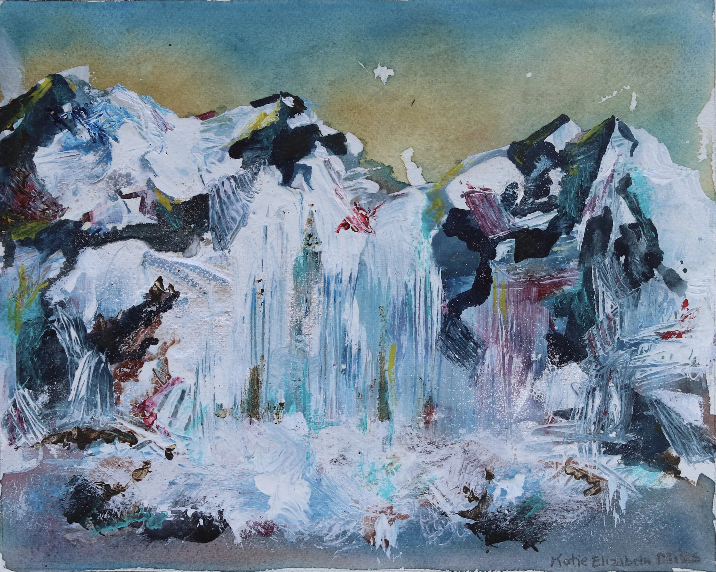 The End I, Acrylic on paper, 8" x 10", 2011