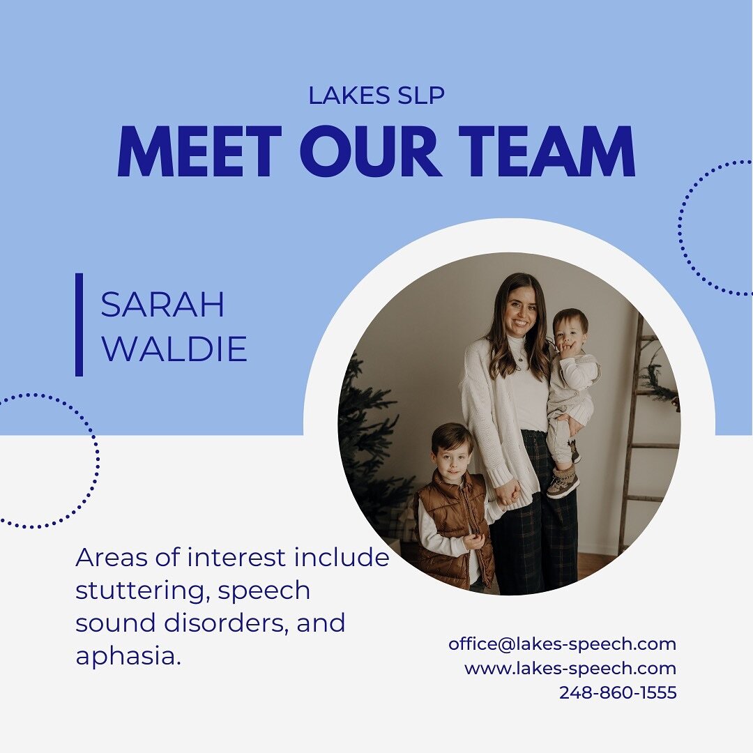 👋🏼 Meet Sarah!

Sarah has 11 years of experience as a speech-language pathologist. She&rsquo;s worked in medical, clinic, and residential healthcare settings. Sarah sees pediatric and adult clients and specializes in stuttering, speech sound disord