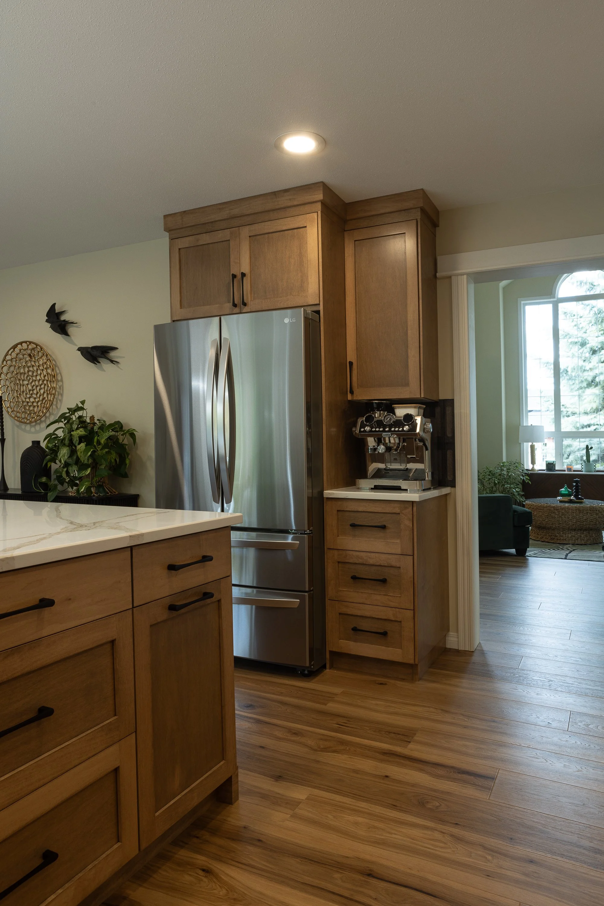 Maple Cabinets with similar color hardwood