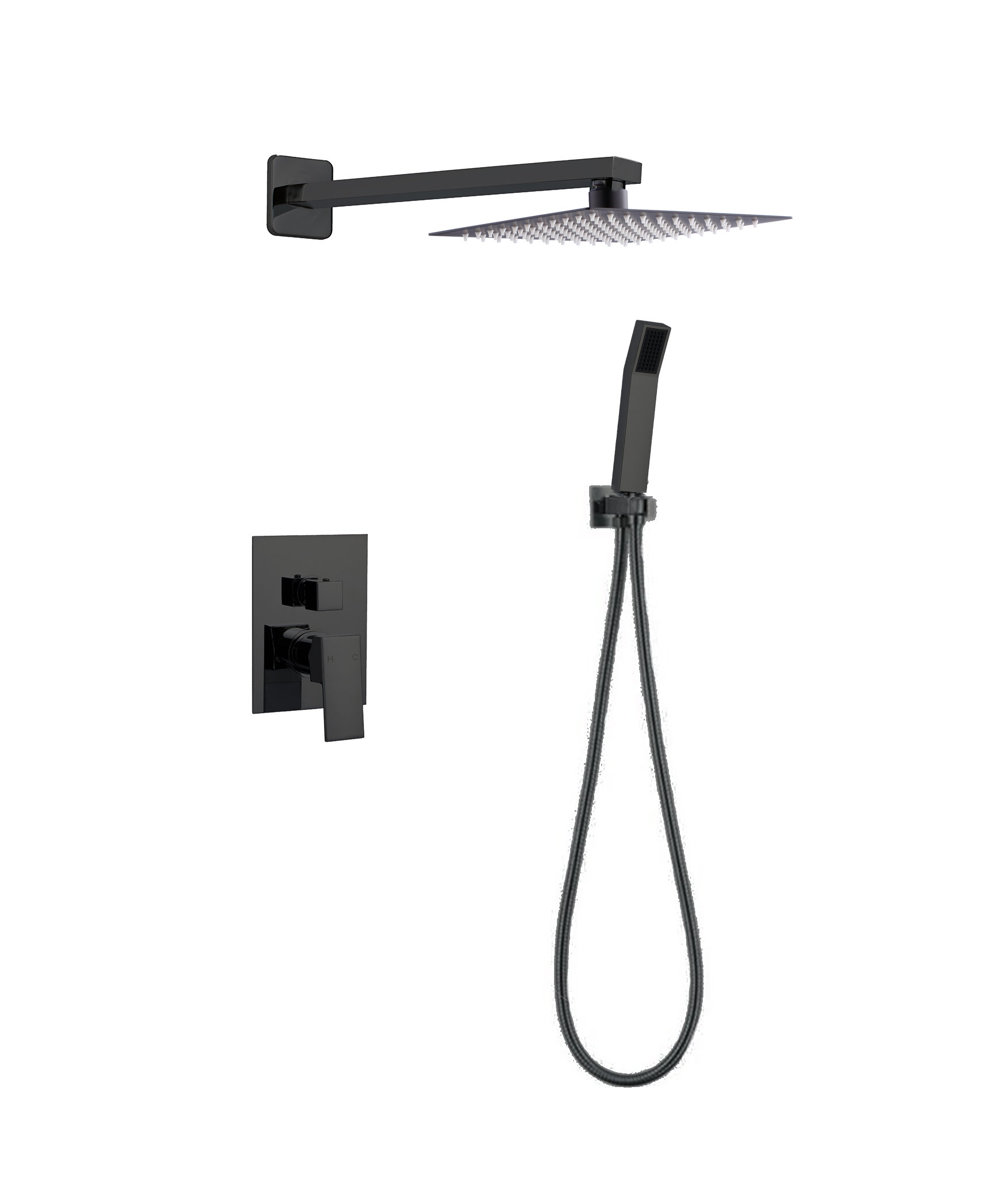 Shower System with Hand-held Matt Black Finish