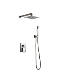 Shower System with Hand-held Brushed Nickel Finish