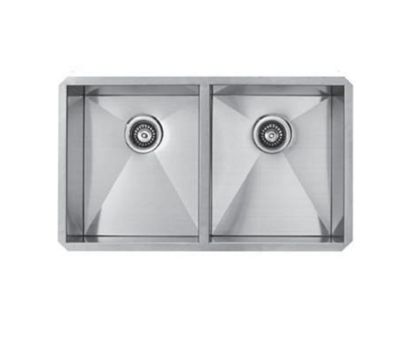 16 Gauge Double Bowl Zero Radius Sink