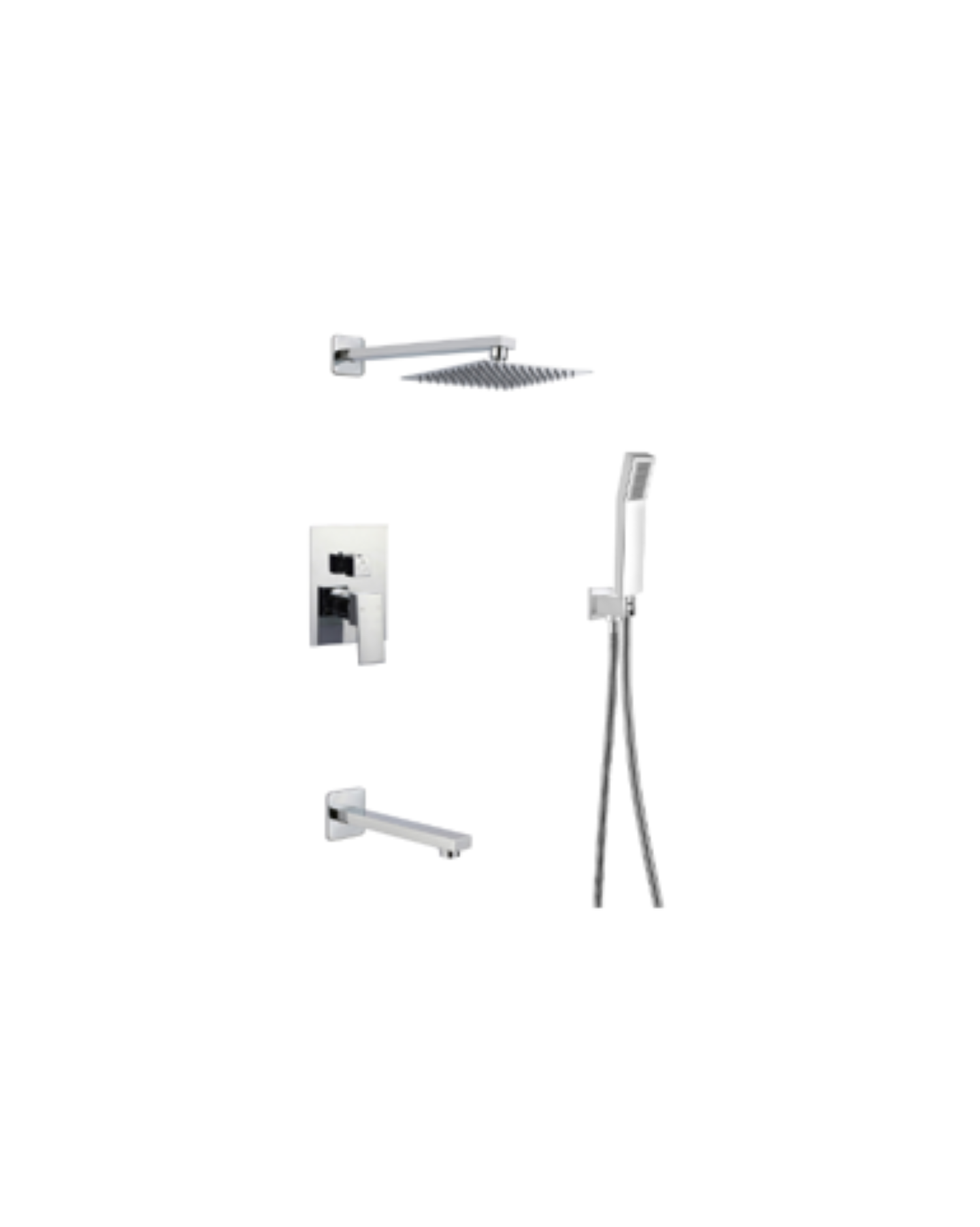 Tub and Shower System with Hand-held Brushed Nickel