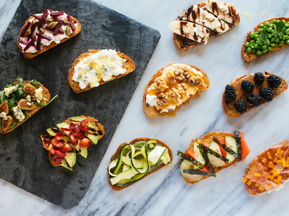Recipe Development: 11 Ways to Top Crostini