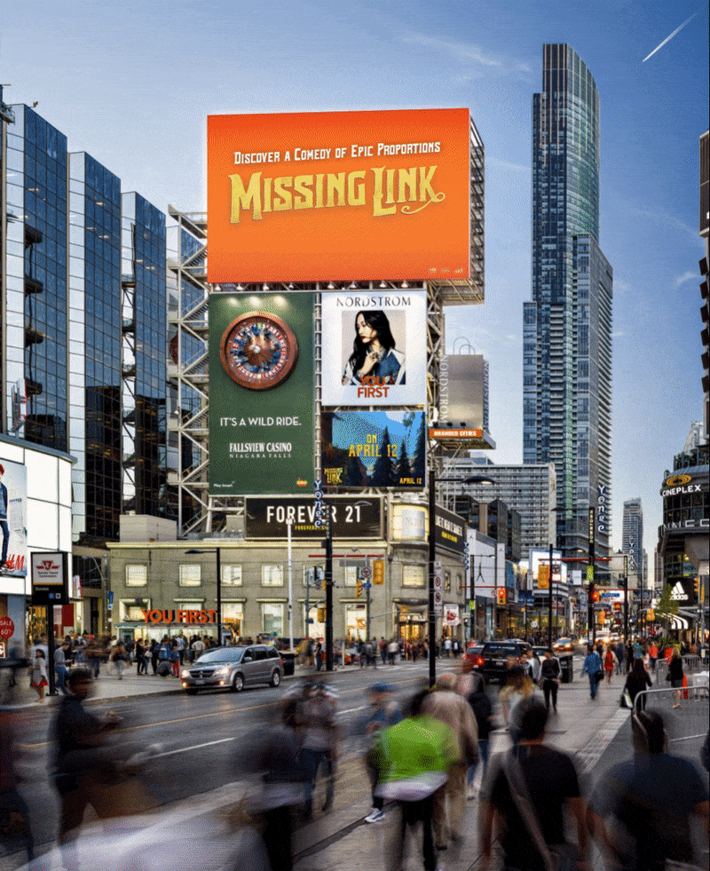 "Missing Link"
Yonge & Dundas Square OOH take-over
Elevation Pictures