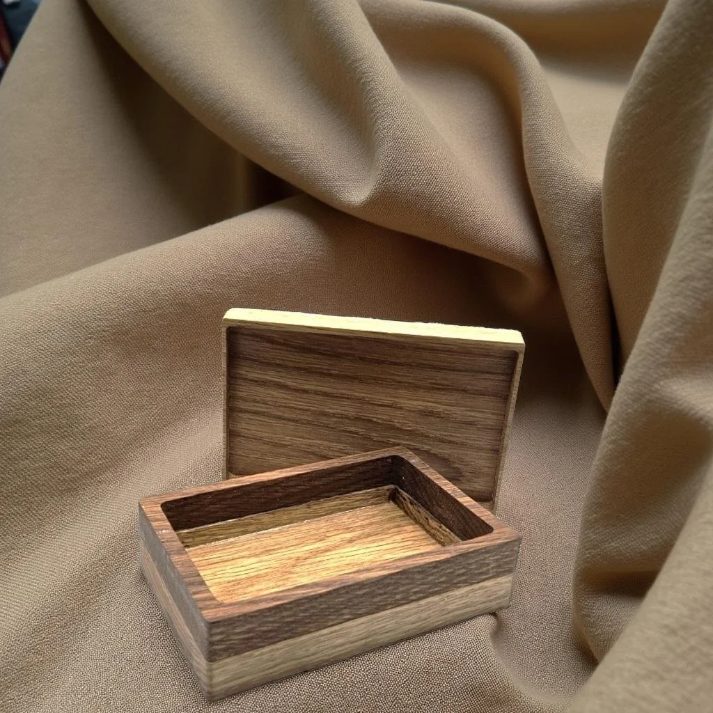 Solid Wood Decorative Box White Oak and Walnut Woods