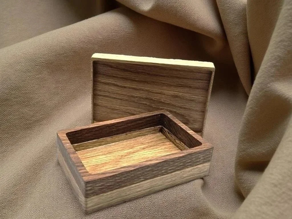 Decorative Box White Oak And Walnut Wood