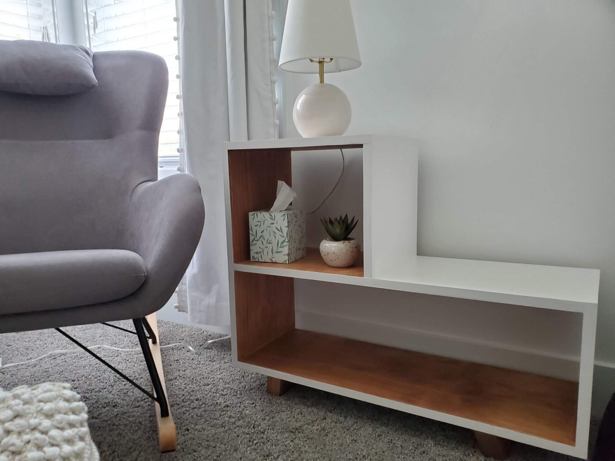 Side Table With Wooden Legs