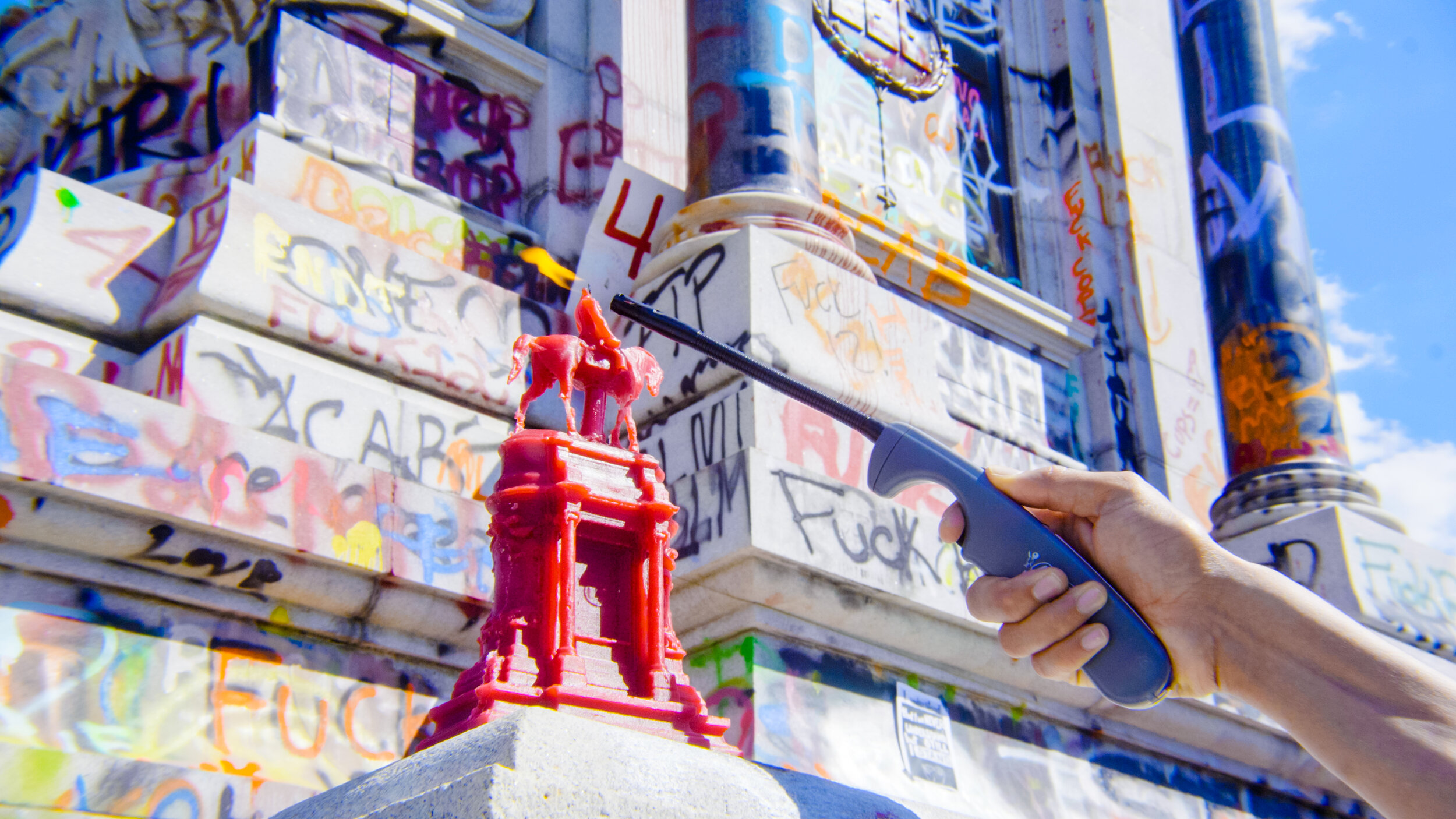 Image above: Sandy Williams IV, Melting Monuments III, Digital Photographs Printed on Aluminum, 16 x 9 inches, Photo by KMDeco Creative Solutions: Mark DiConzo and courtesy of the artist.   Part of the Wax Monument series, the artist has been meltin…