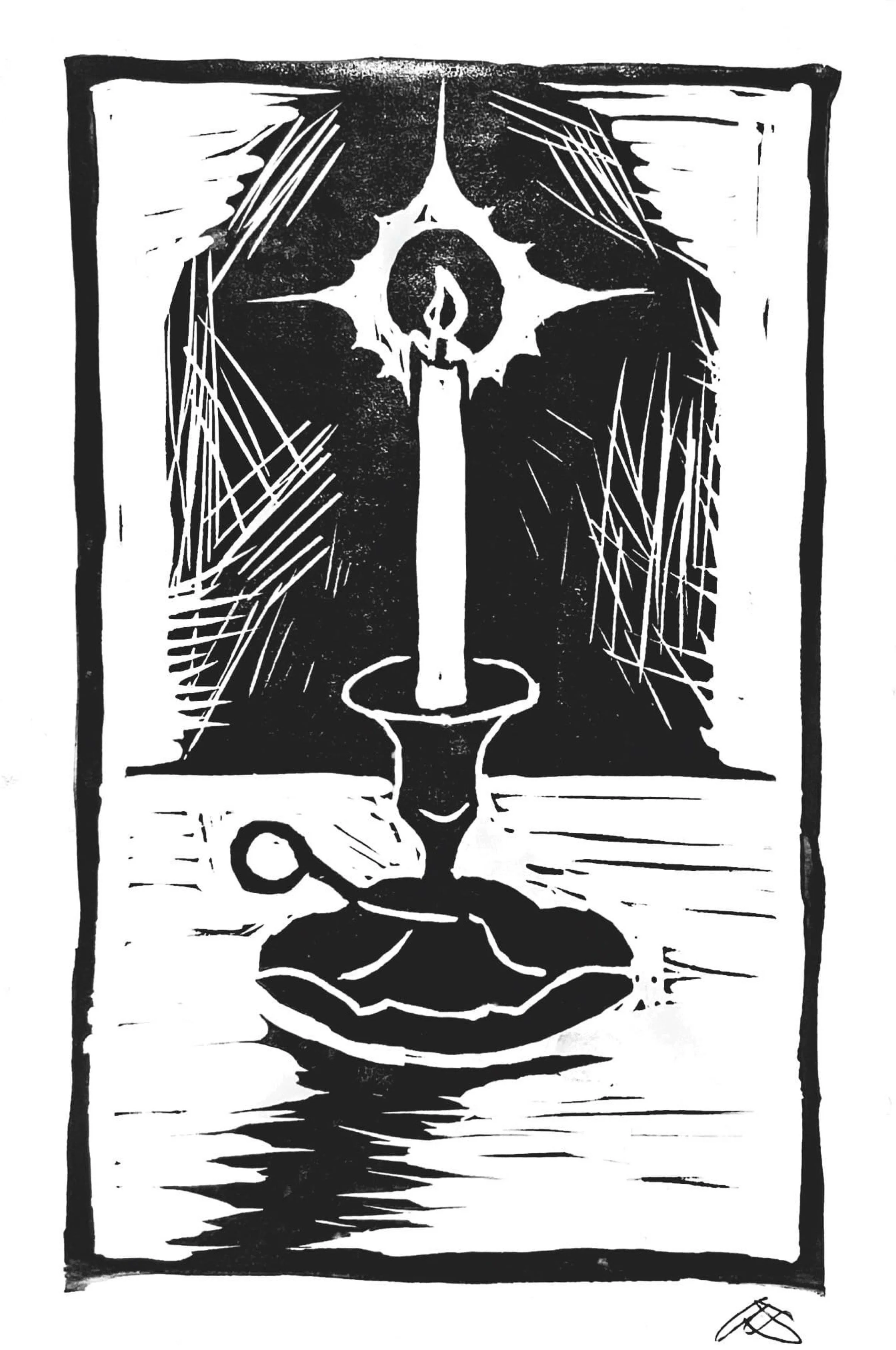 "Flame" Block Print (5"x7")