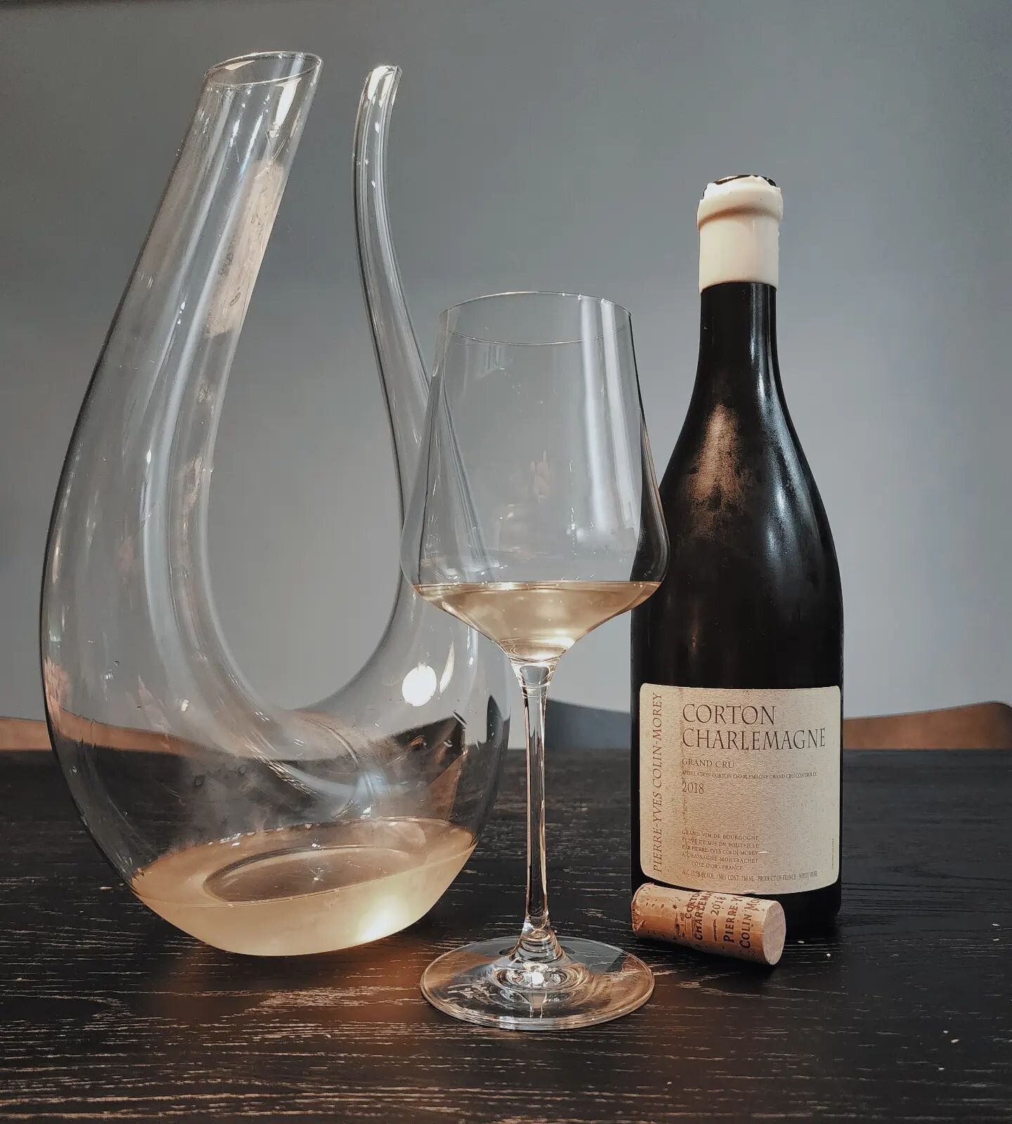 Corton Charlemagne. It's cheek-clenching tight with stunning mineral prowess and superb palate weight and richness. There's a subtlety to the aroma with a perfume of underlying smoke, white tea, salinity, crushed stone, and leatherwood honey. On the 