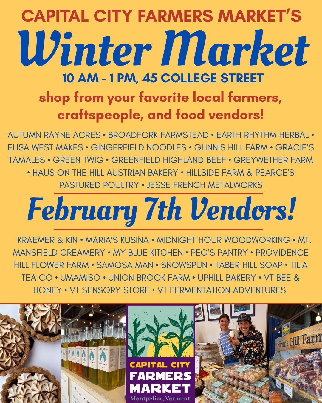 We&rsquo;re back! This Saturday, find these vendors at Alumni Hall, 45 College Street, 10am-1pm! 

Remember you can find us every 1st and 3rd Saturday of each month through April at AlumnI Hall, hosted by @thenewschoolofmontpelier and sponsored by L.