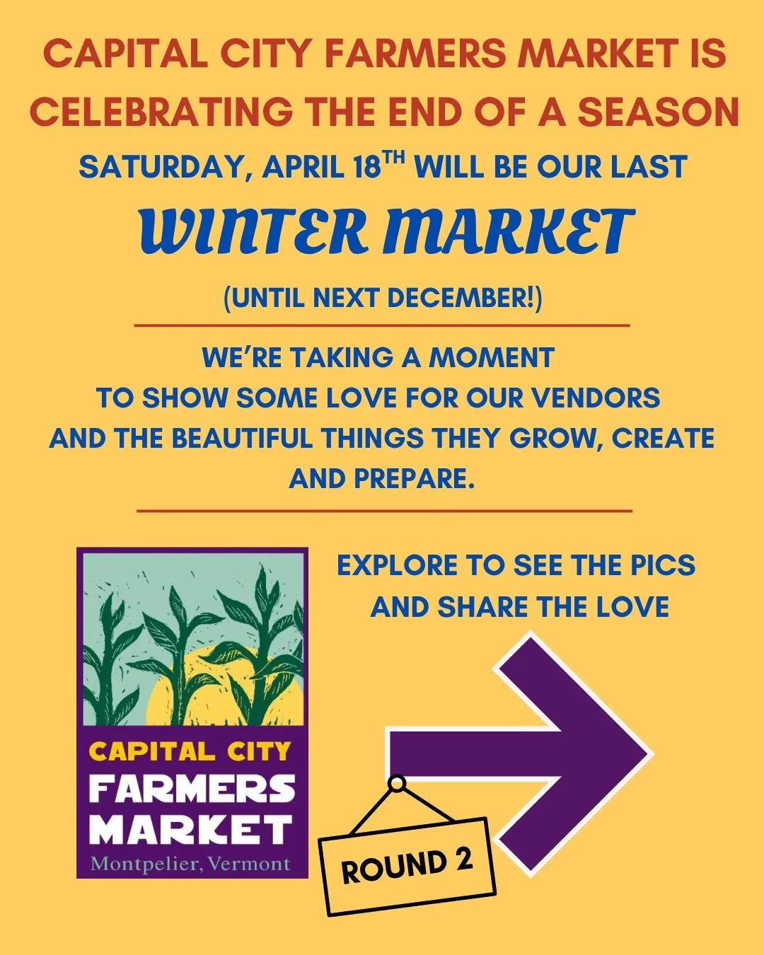 This is Round TWO of our Winter Market appreciation posts.

Our Winter Market season is wrapping up THIS Saturday, April 18th.

We're taking some time to reflect in gratitude those vendors that showed up, through snow and slick ice to let their beaut