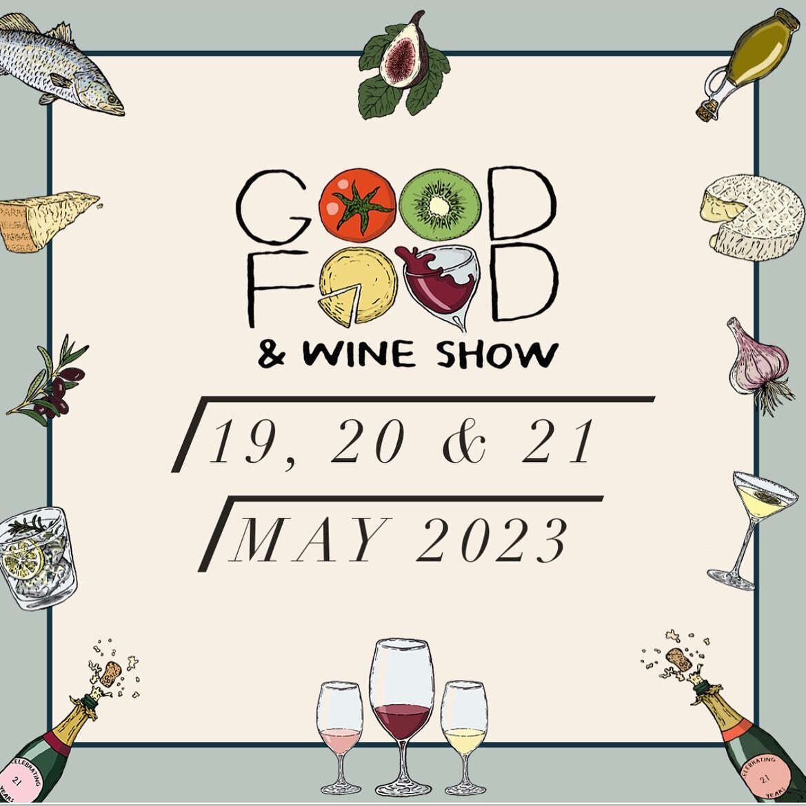 We are so excited to be taking part in this years @goodfoodwine show 19,20 &amp; 21 May

Make sure you come and say hello 👋🏽 

DATES &amp; TIMES

Friday 19 May 2023
10:00AM &ndash; 5:00PM

Saturday 20 May 2023
10:00AM &ndash; 6:00PM

Sunday 21 May 